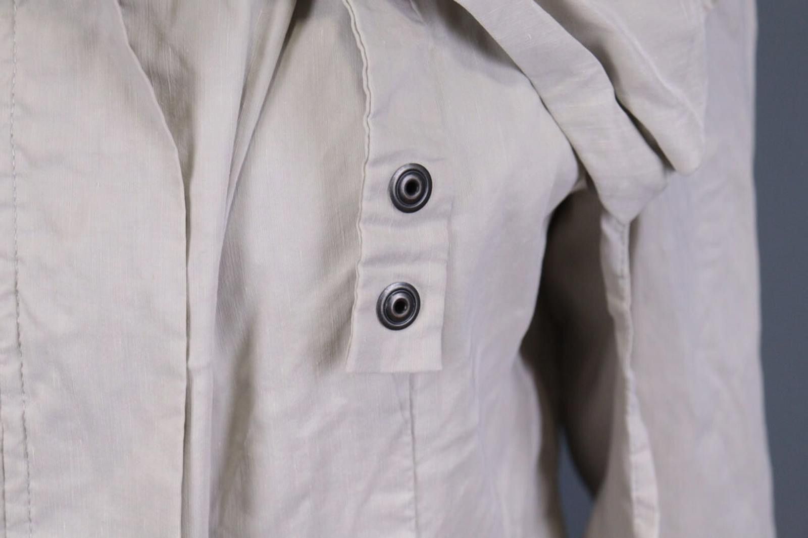 Designer Ladies Sarah Pacini Ivory Long Trench Coat Jacket Size M / US 6-8 / IT 42-44 - 5 Thumbnail