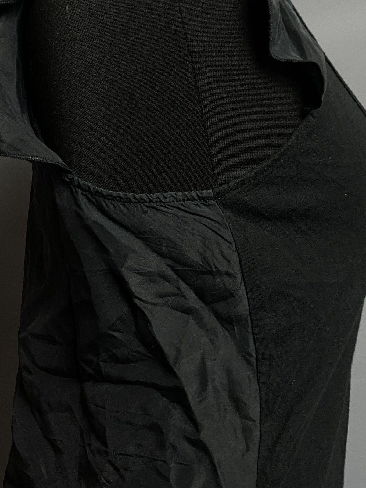 Armani Armani Jeans Black Mixed-Fabric Top XS Modal Front Silk Back Size XS / US 0-2 / IT 36-38 - 9 Thumbnail