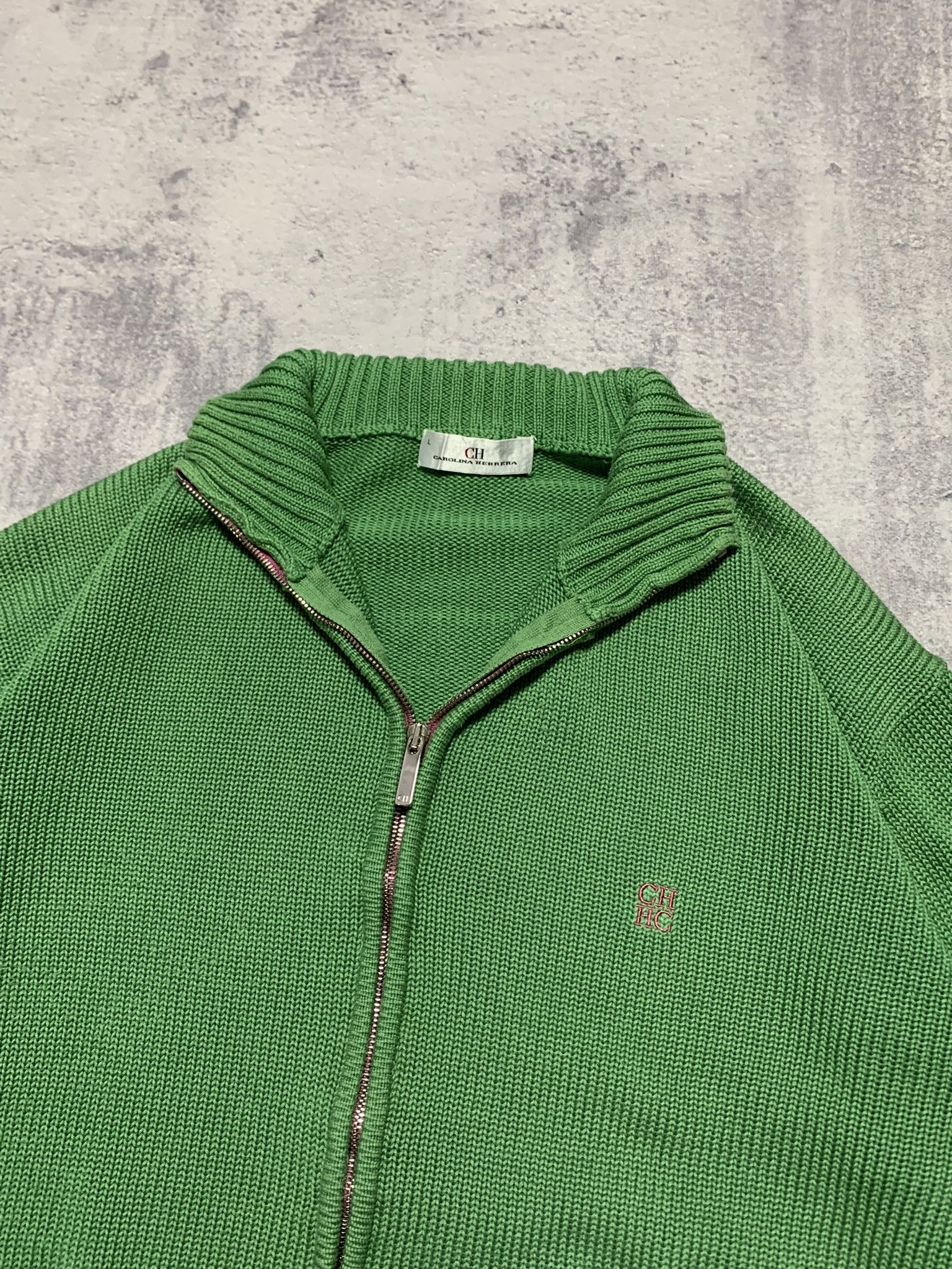Carolina Herrera Carolina Herrera Green Full Zip Cardigan Men Size L Size US L / EU 52-54 / 3 - 3 Thumbnail