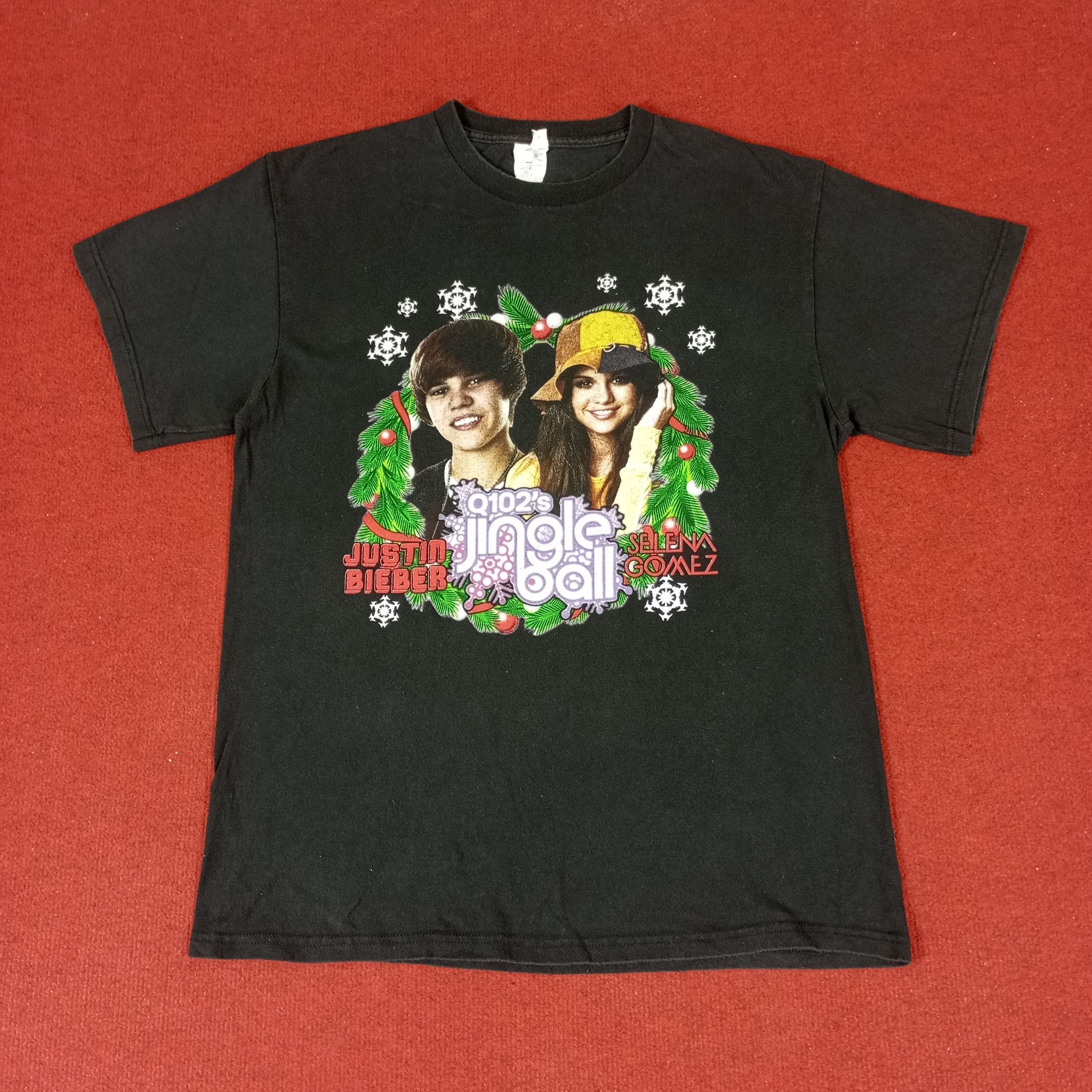 Band Tees × Justin Bieber × Vintage Jingle Ball Justin Bieber Salena Gomez Singer Music Tshirt Size US M / EU 48-50 / 2 - 1 Thumbnail