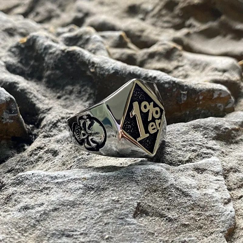 Jewelry × Vintage One Percent 1% ER Skeleton Ring Size ONE SIZE - 3 Thumbnail