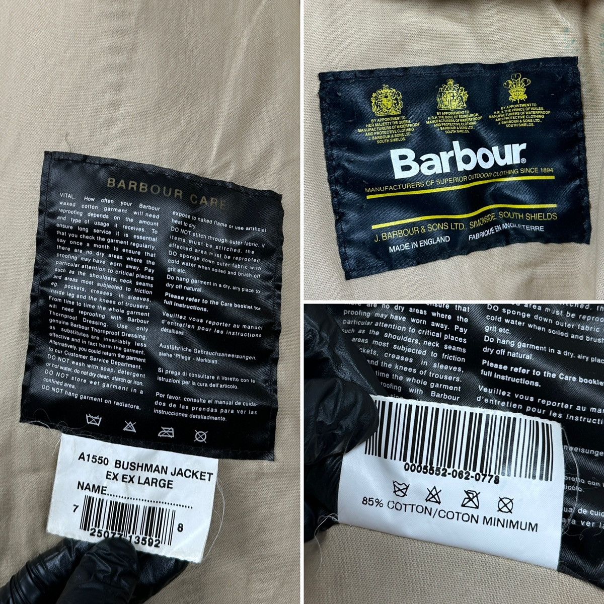 Barbour Vintage Barbour Bushman Brown Waxed Heavy Coat Jacket Size US XL / EU 56 / 4 - 24 Thumbnail