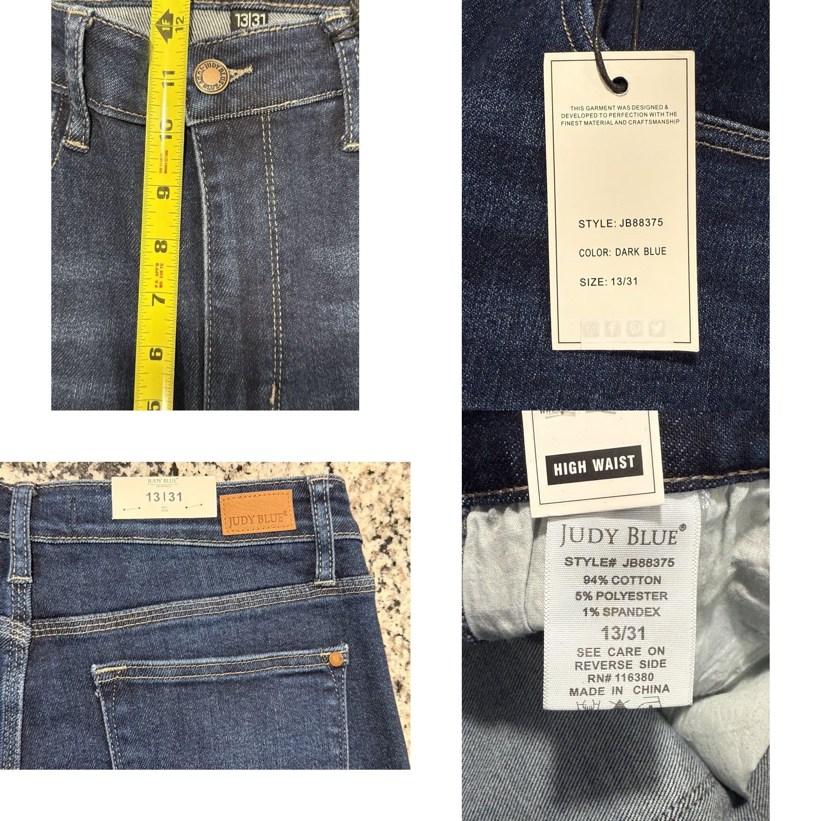 Vintage Judy Blue Jeans Joan Blue High Rise Cropped Straight Split Hem Sz 13/31 Size 34" / US 12 / IT 48 - 8 Thumbnail