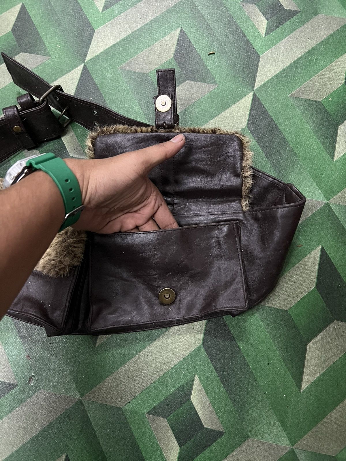 Japanese Brand × Leather × Vintage Vintage Leather Bag Size ONE SIZE - 4 Thumbnail