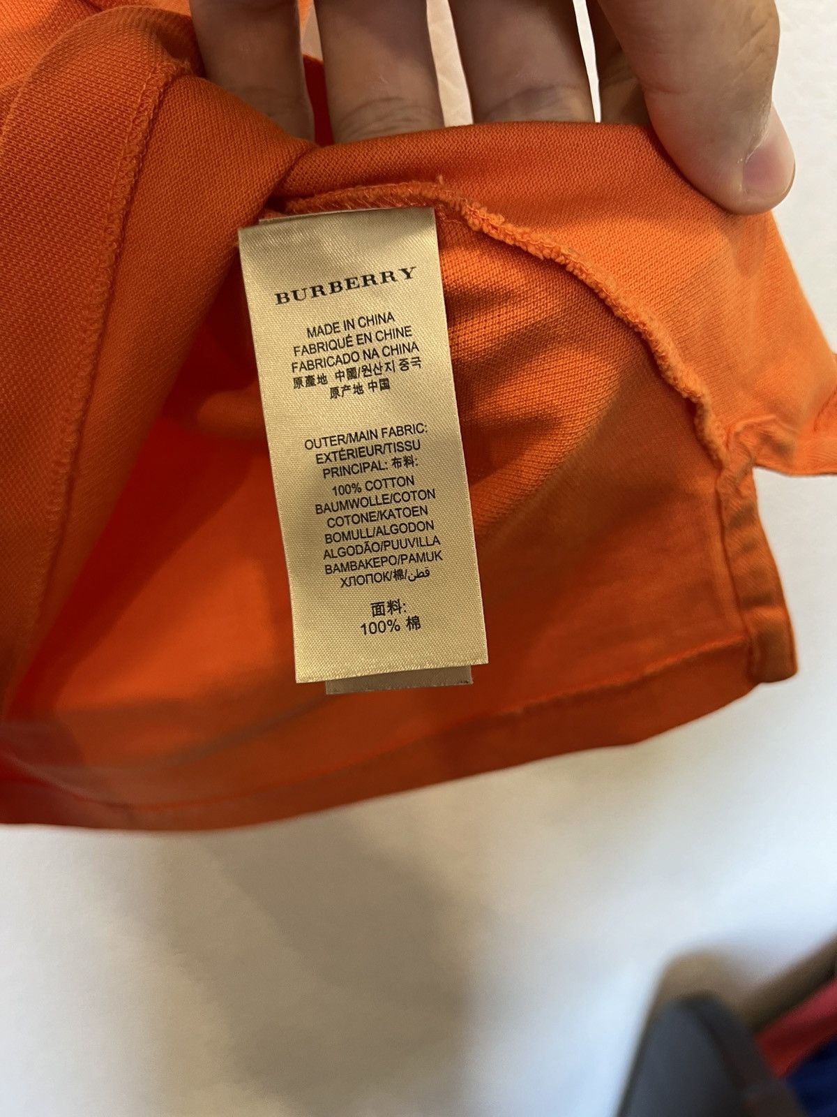 Burberry Burberry Classic Orange Polo Shirt Mens Basic Size US S / EU 44-46 / 1 - 5 Thumbnail
