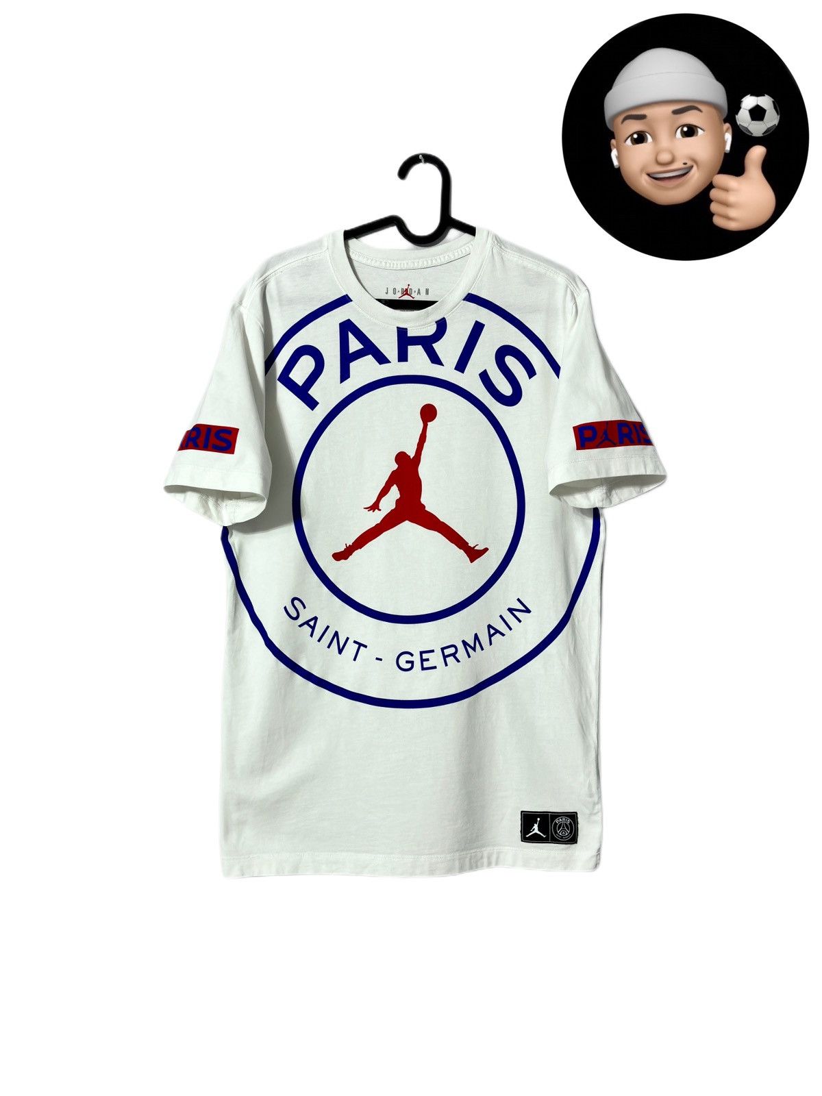 Jordan Brand × Nike PSG Paris Nike Jordan Men SS White Logo Tee Shirt Top Kit Size US M / EU 48-50 / 2 - 1 Thumbnail