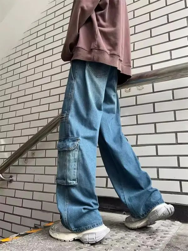 Japanese Brand Y2k Baggy Cargo Pants Denim Baggy Jeans Trousers Size US 28 / EU 44 - 7 Thumbnail