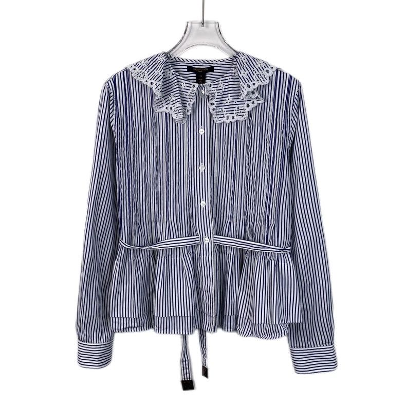 Louis Vuitton Louis Vuitton 22 Long Sleeve Shirt with Blue Vertical Stri Size XS / US 0-2 / IT 36-38 - 1 Thumbnail