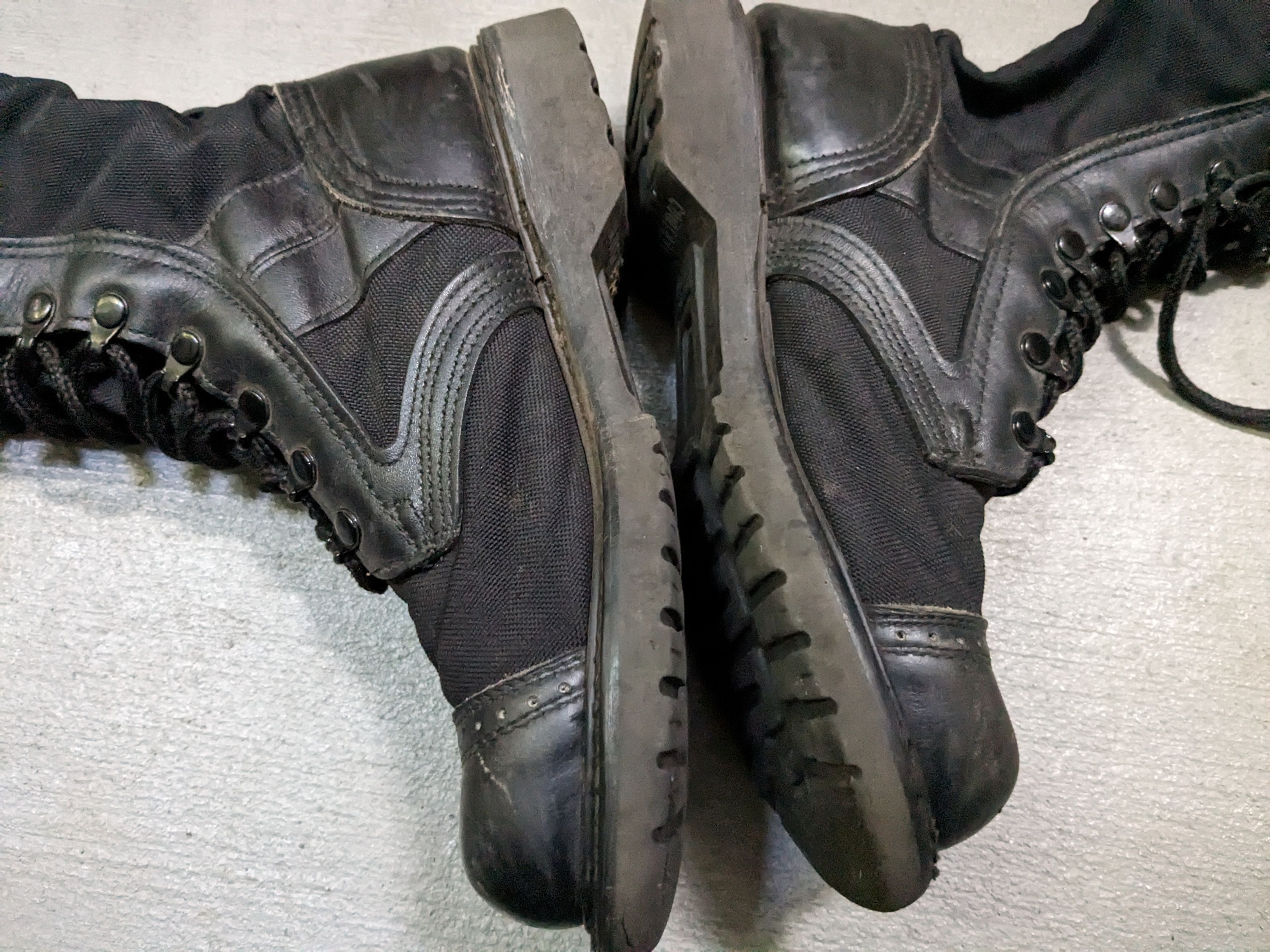 Vintage Combat Boots Size 8.5 Black Leather Biker Y2K