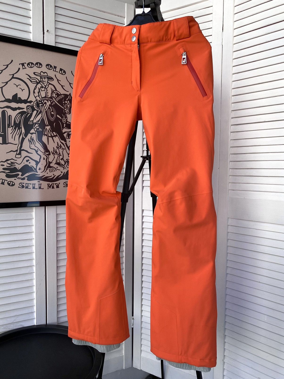 Designer Toni Sailer Premium Ski Snow Pants Orange RRP600$ Size 24" / US 00 / IT 34 - 7 Thumbnail