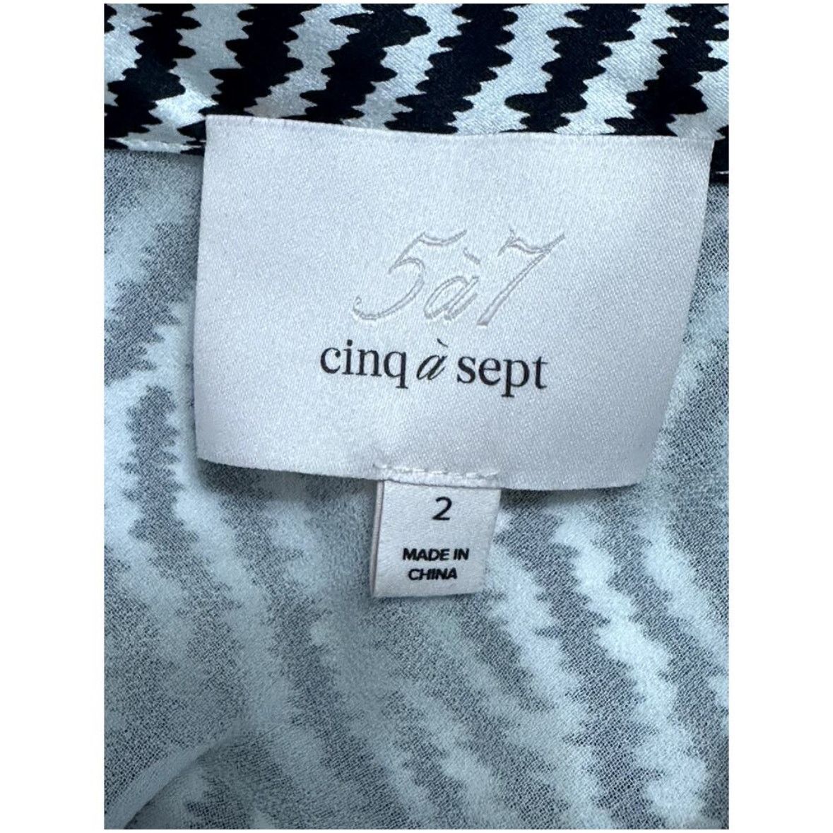 Cinq a Sept Cinq A Sept Midi Dress One Shoulder Silk Black/White 2 NWOT Size XS / US 0-2 / IT 36-38 - 9 Thumbnail