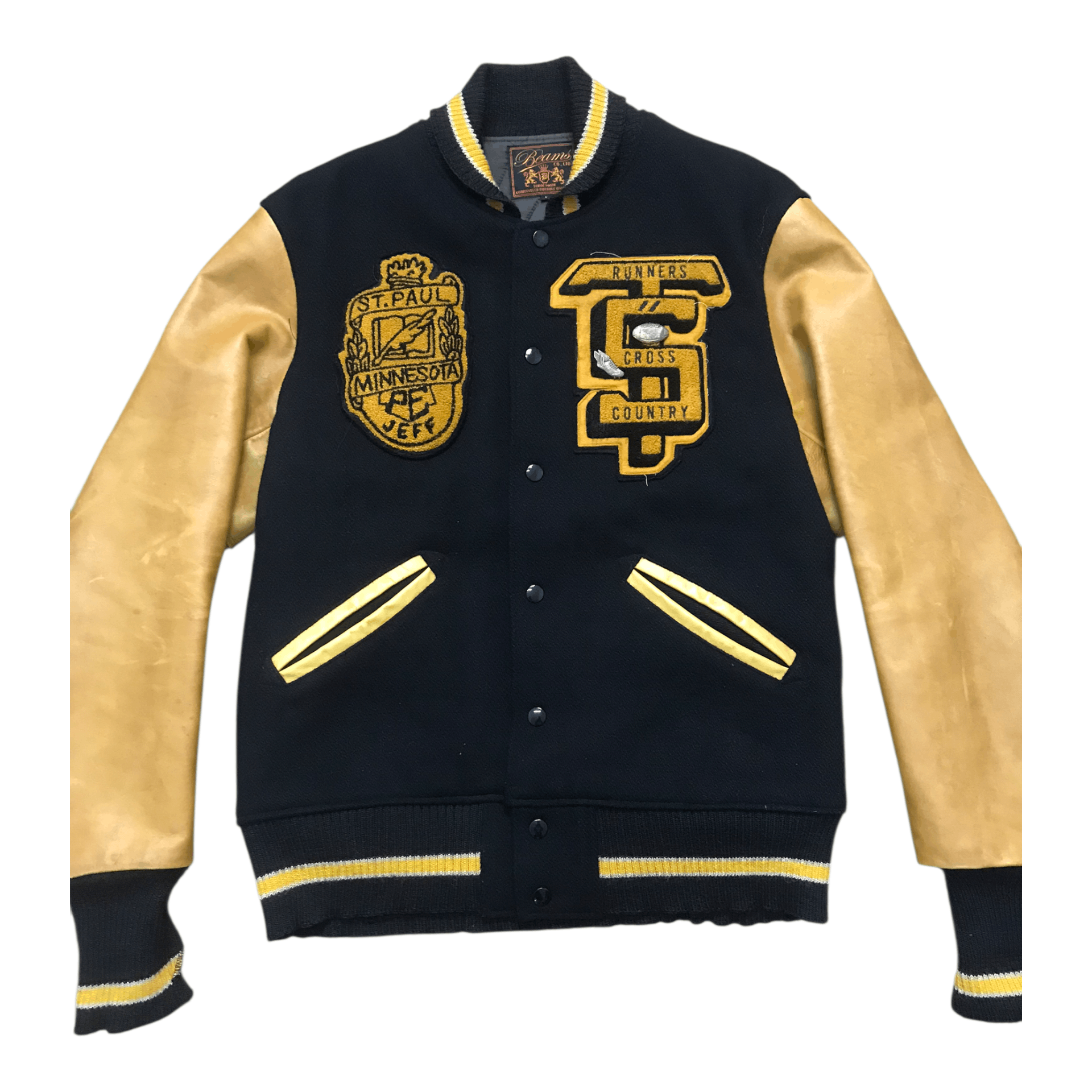 Beams Plus Beam Wool Sleeve Leather Varsity Jacket Size US M / EU 48-50 / 2 - 4 Thumbnail