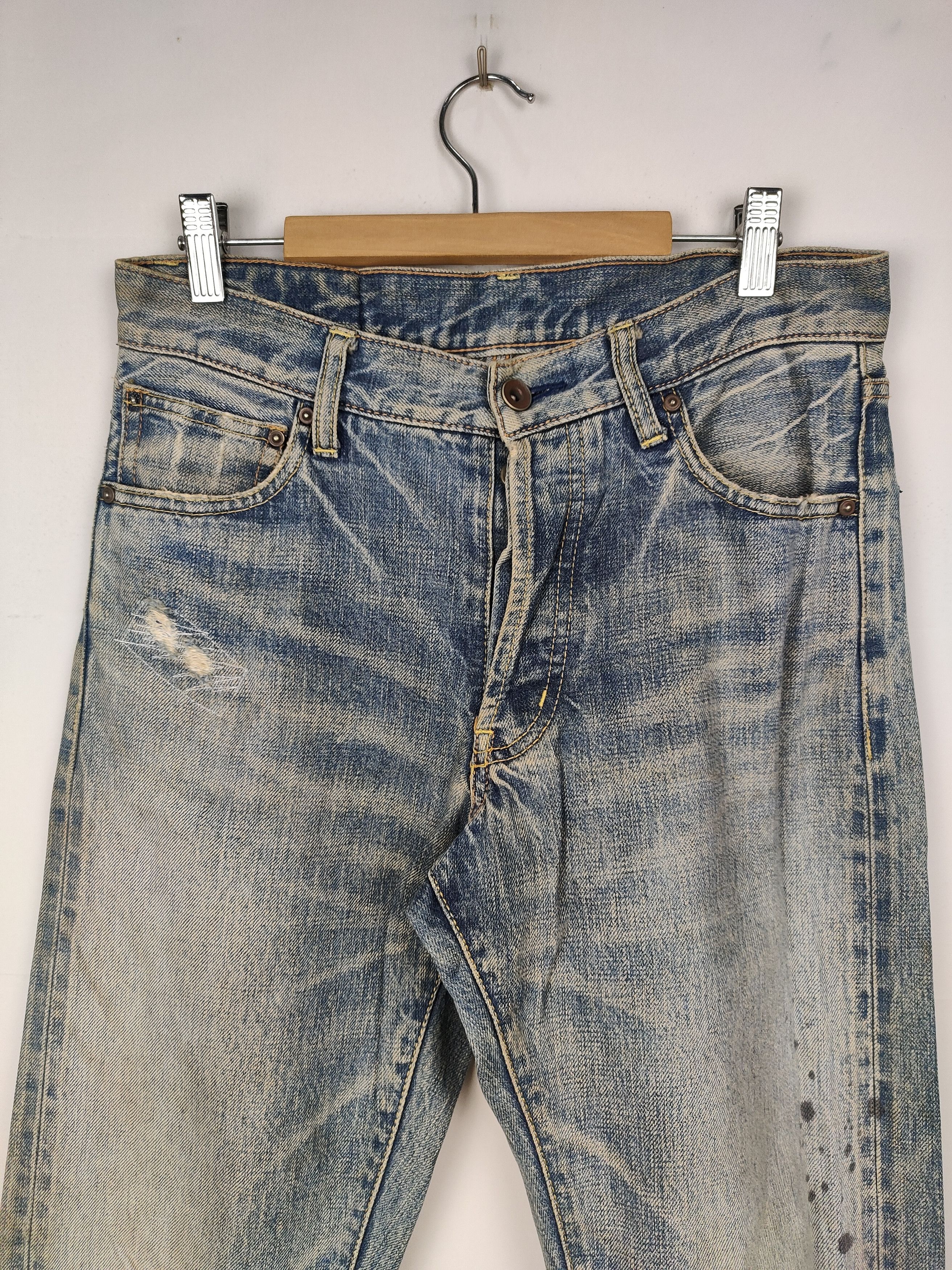 Japanese Brand Journal Standard Distressed Selvedge Denim Pant Size US 28 / EU 44 - 2 Thumbnail