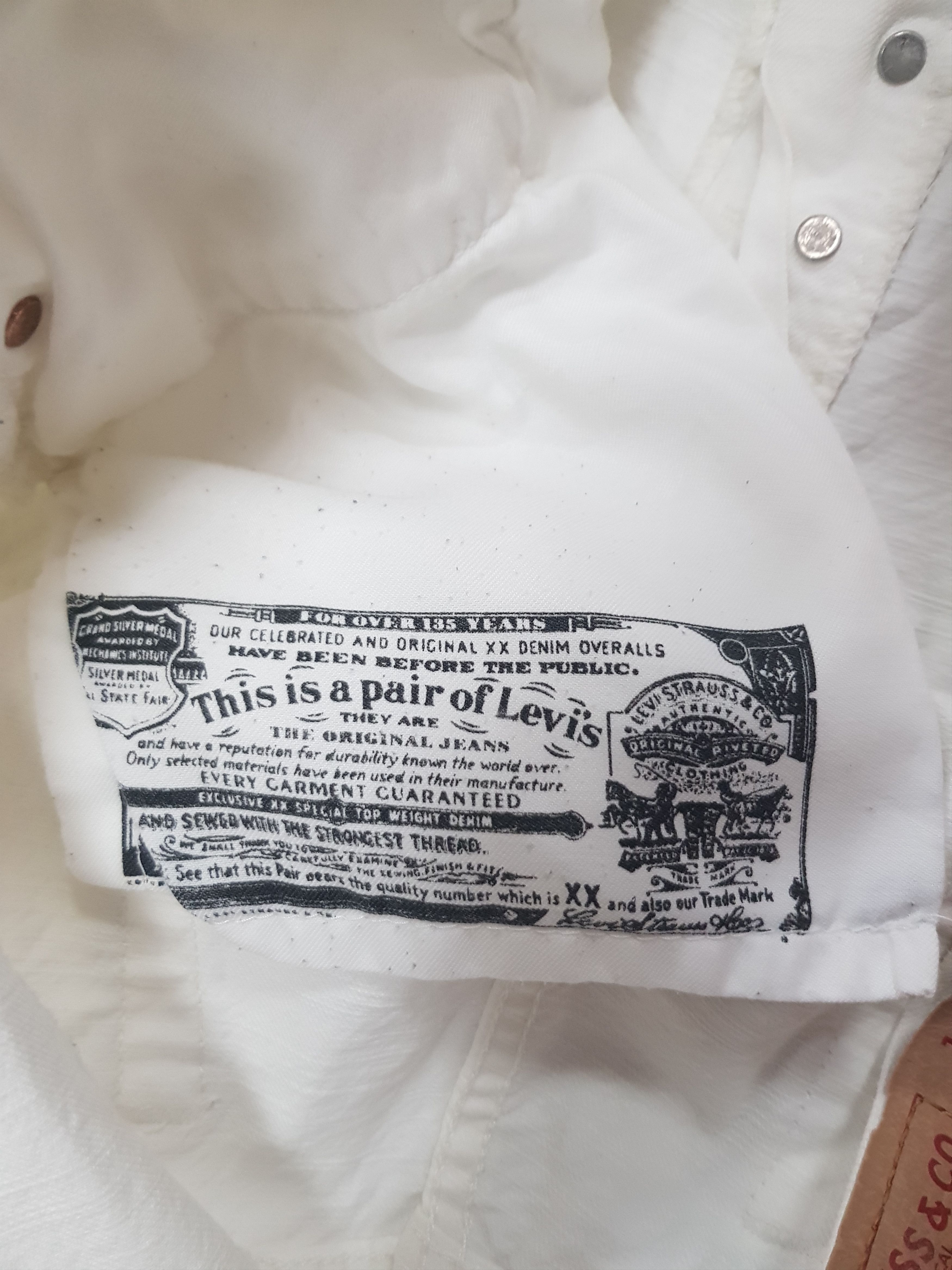 Levi's Vintage Clothing × Vintage Y2k Vintage white levi straight loose fit 501 denim Jeans Size US 32 / EU 48 - 6 Thumbnail