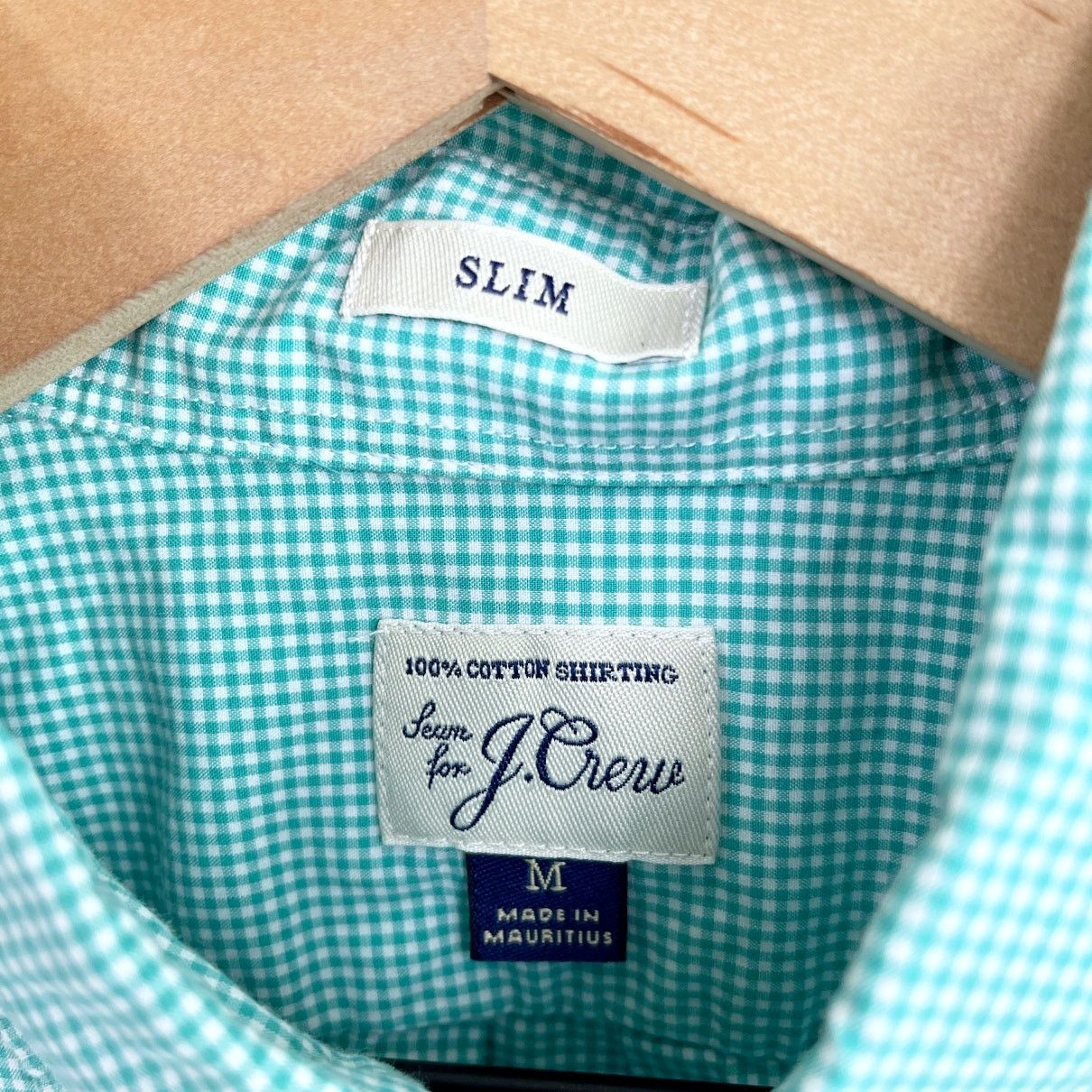 J.Crew J Crew Cotton Poplin Shirt Green Micro Gingham Slim Mens M Size US M / EU 48-50 / 2 - 5 Thumbnail