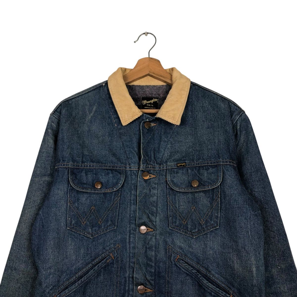 Vintage 🔥VINTAGE TRUCKER DENIM JACKET BLANKET WRANGLER UNION MADE Size US L / EU 52-54 / 3 - 6 Thumbnail