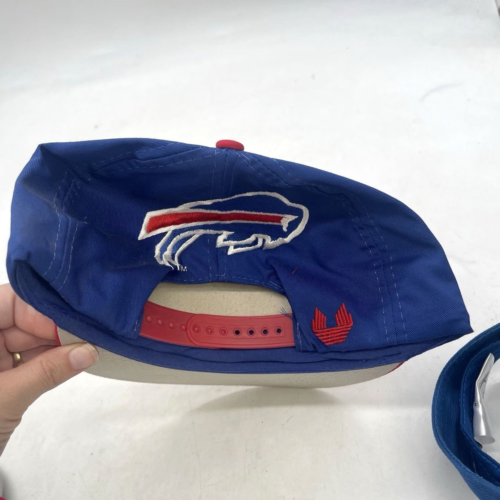 NFL VINTAGE NFL Buffalo Bills Snapback Hat OSFA One Size Blue Cotton Twill 90s Blockhead NSFW? Size ONE SIZE - 5 Thumbnail