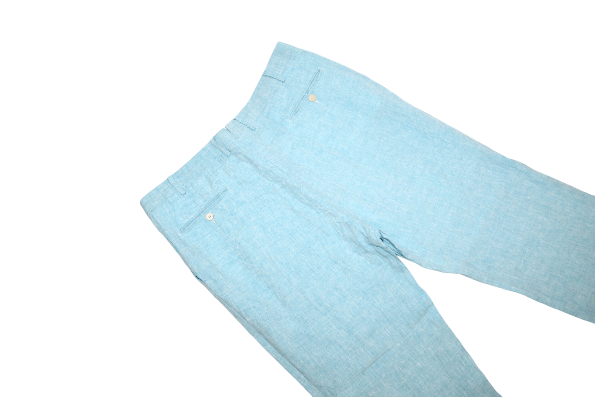 Eidos Napoli Gaiola Napoli x Massa Capri Aquamarine Pure Linen Trousers Size US 40 / EU 56 - 4 Thumbnail