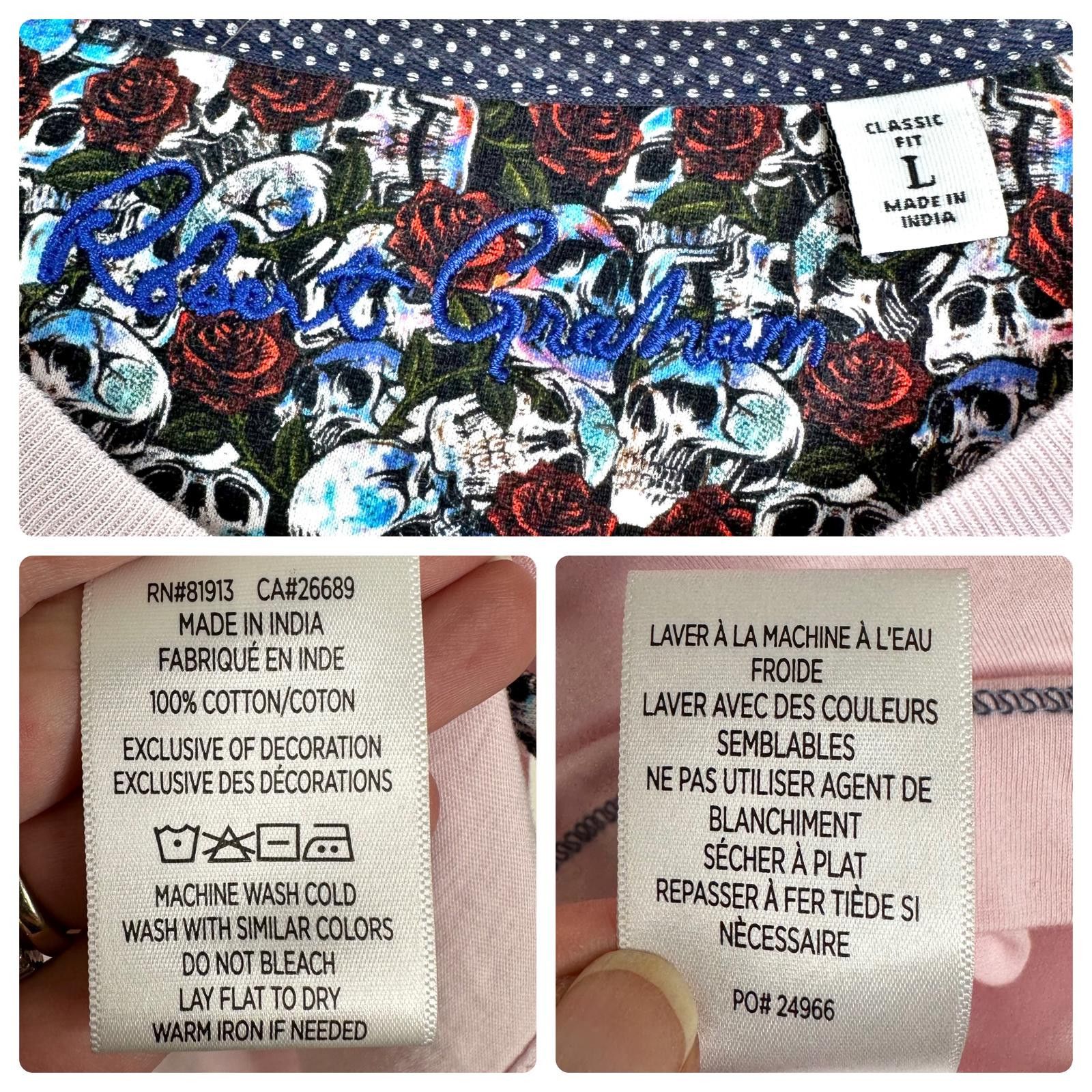 Robert Graham Robert Graham Contrast Stitch Classic Fit Tee Pink Men’s L Size US L / EU 52-54 / 3 - 7 Thumbnail
