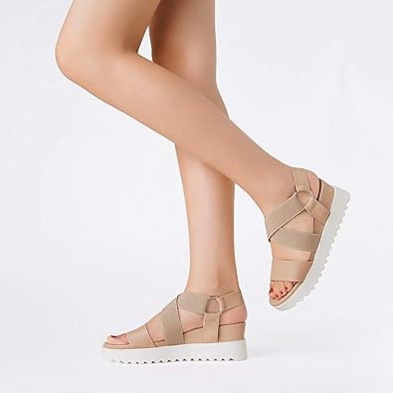 Other Dream Pairs Women's Size 11 Tan & White Ankle Strap Sandals Size US 11 / IT 41 - 6 Thumbnail