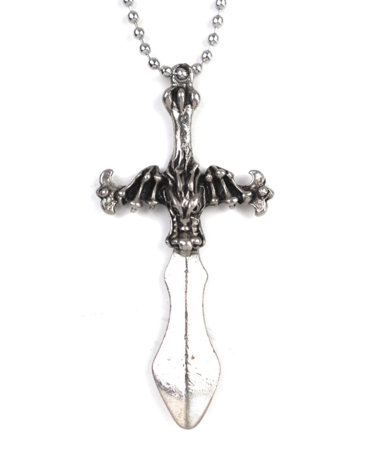Vintage 2000S JAPANESE MADE DRAGON SWORD SILVER-TONE NECKLACE Size ONE SIZE - 1 Thumbnail