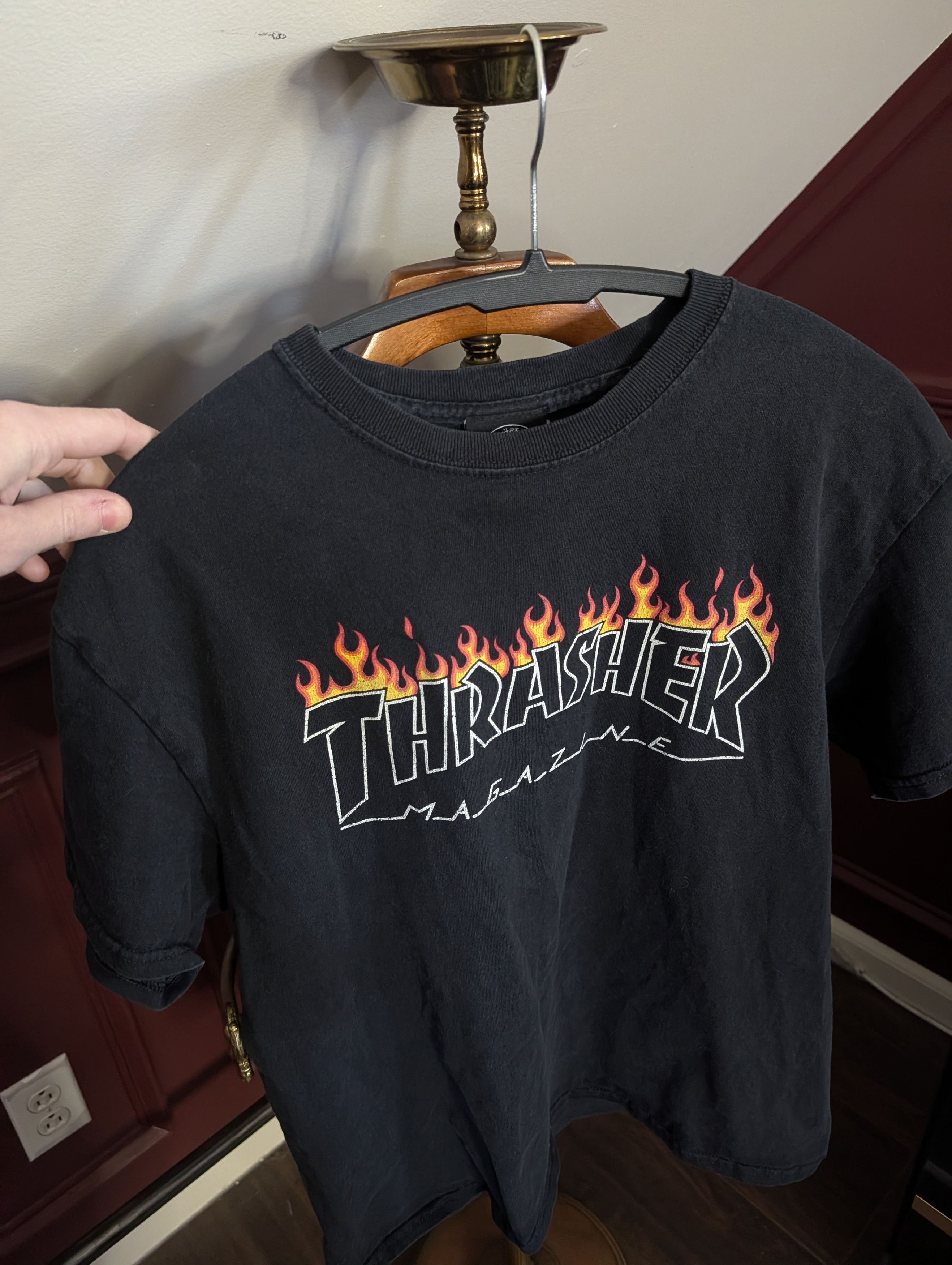 Thrasher Official logo print graphic black t-shirt medium Size US M / EU 48-50 / 2 - 2 Thumbnail