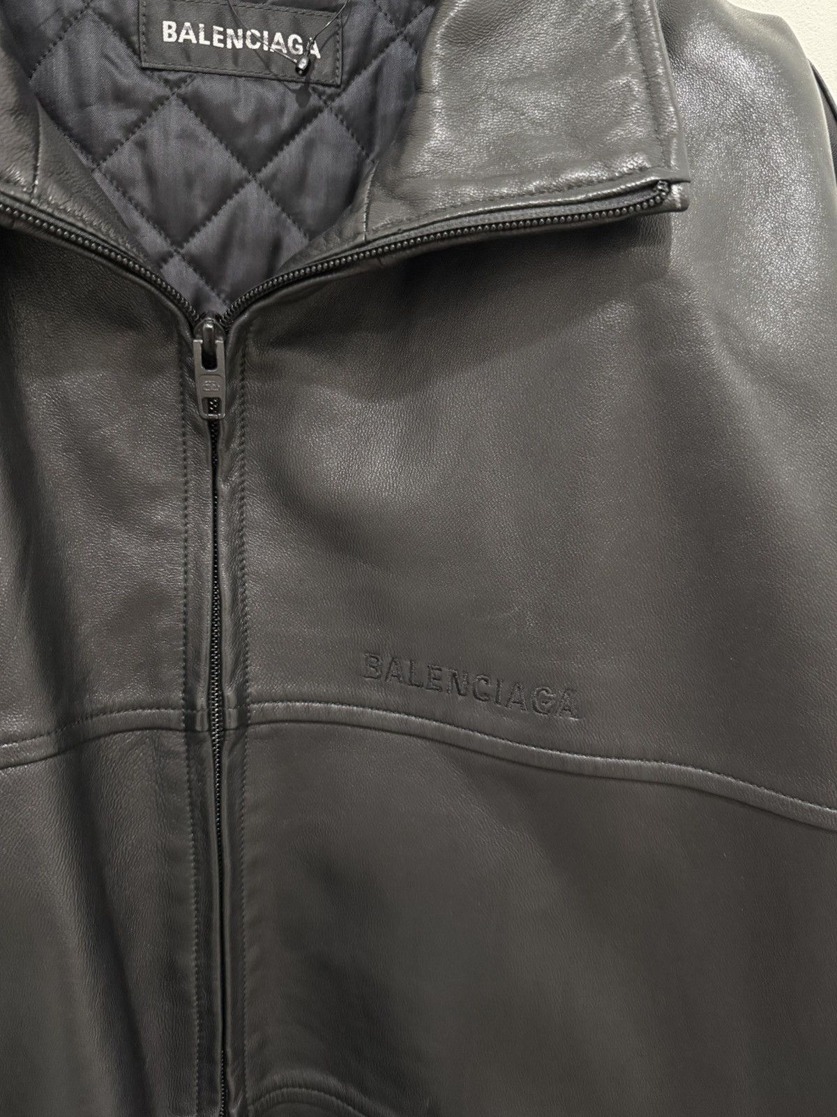 Balenciaga Balenciaga Leather Zip Jacket Size US M / EU 48-50 / 2 - 2 Thumbnail