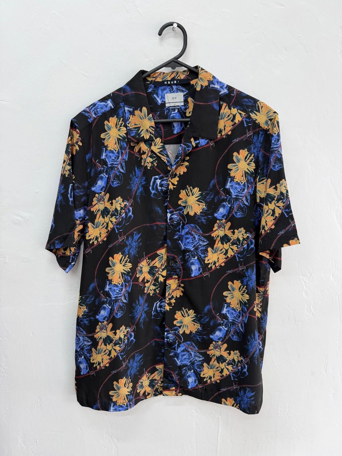 Ksubi new ksubi medium short sleeve resort shirt hyperflower blue Size US M / EU 48-50 / 2 - 1 Thumbnail