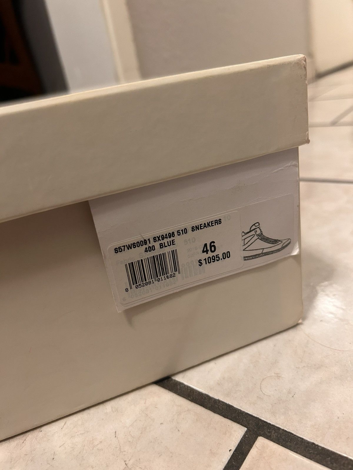 Maison Margiela Margiela Blue High-Top GAT with Cuban Link chain S57WS0091 Size US 12.5 / EU 45-46 - 11 Thumbnail