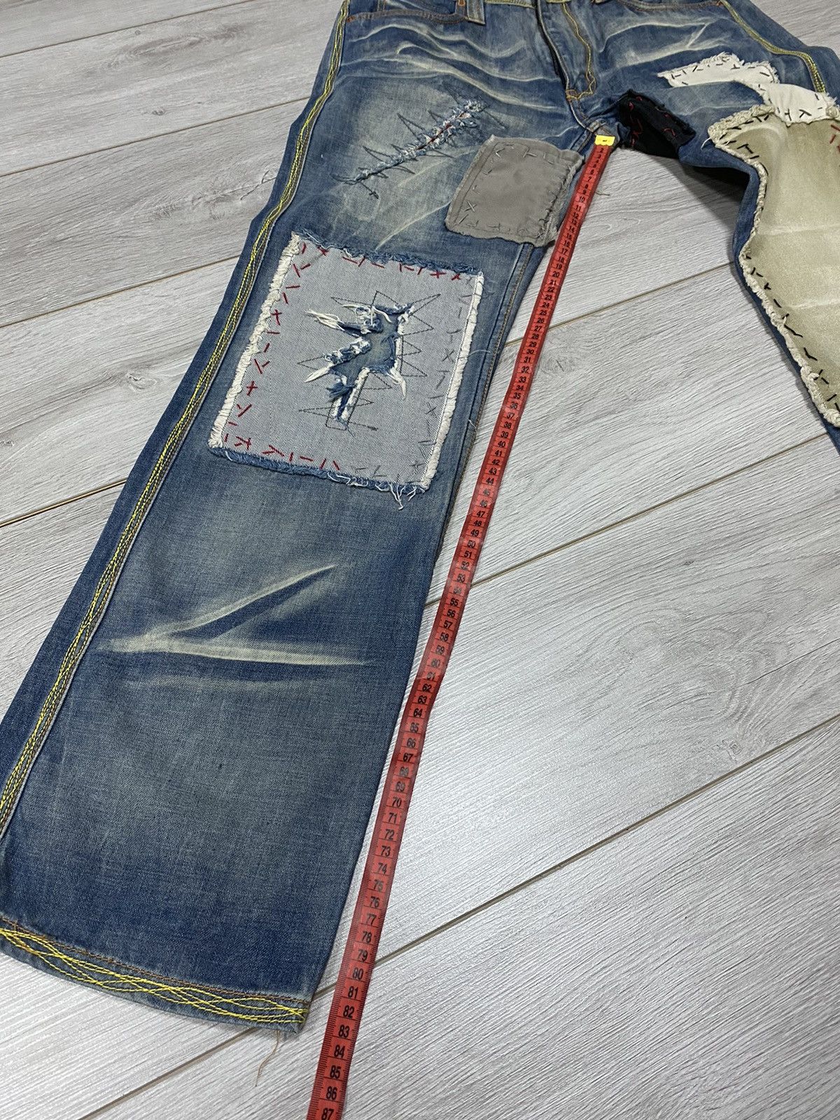 Vintage Tough jeansmith patchwork military denim jeans Size US 32 / EU 48 - 12 Thumbnail