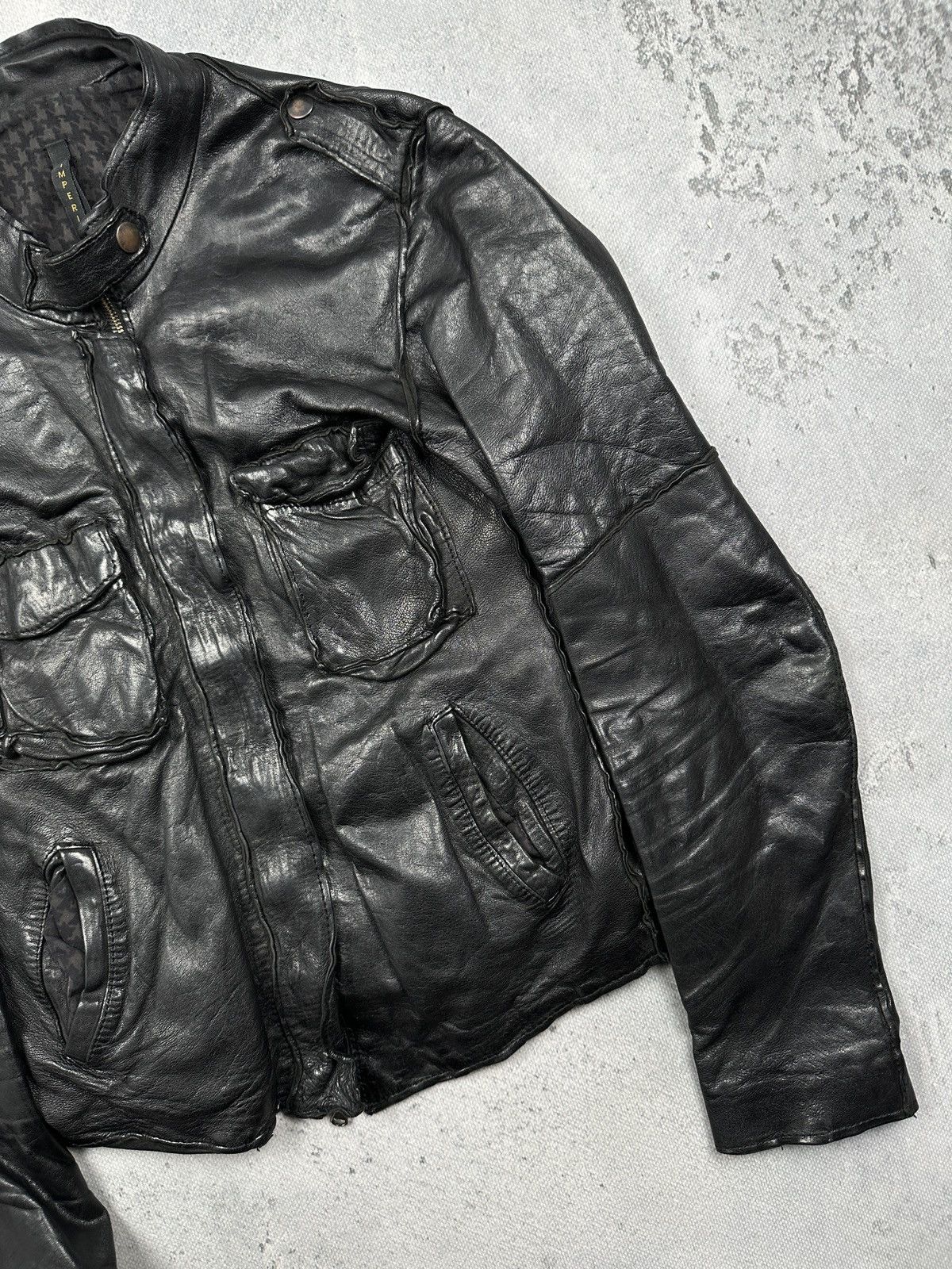 Imperial Imperial Vintage Black Leather Jacket Made in Italy Archive Size L / US 10 / IT 46 - 3 Thumbnail