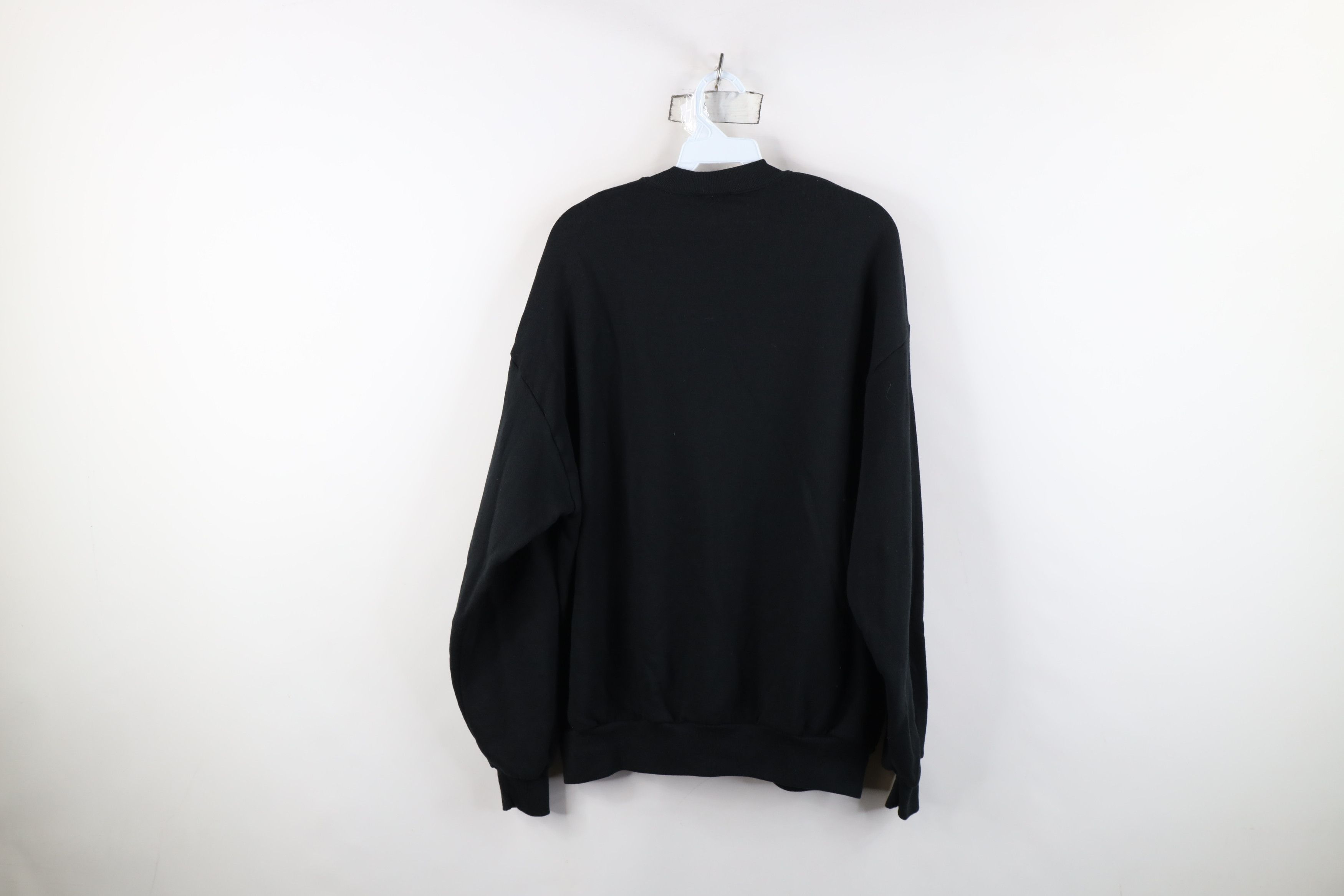 Vintage Vintage 90s Streetwear Blank Crewneck Sweatshirt Black USA Size US XL / EU 56 / 4 - 10 Thumbnail