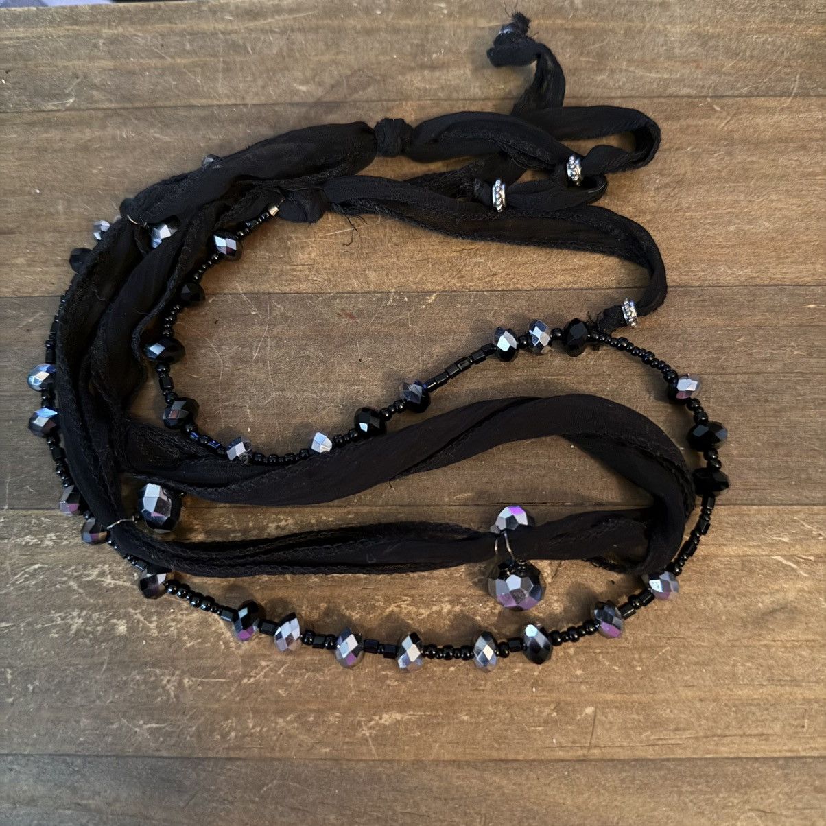 Other Convertible black and silver bead ribbon necklace Size ONE SIZE - 2 Thumbnail
