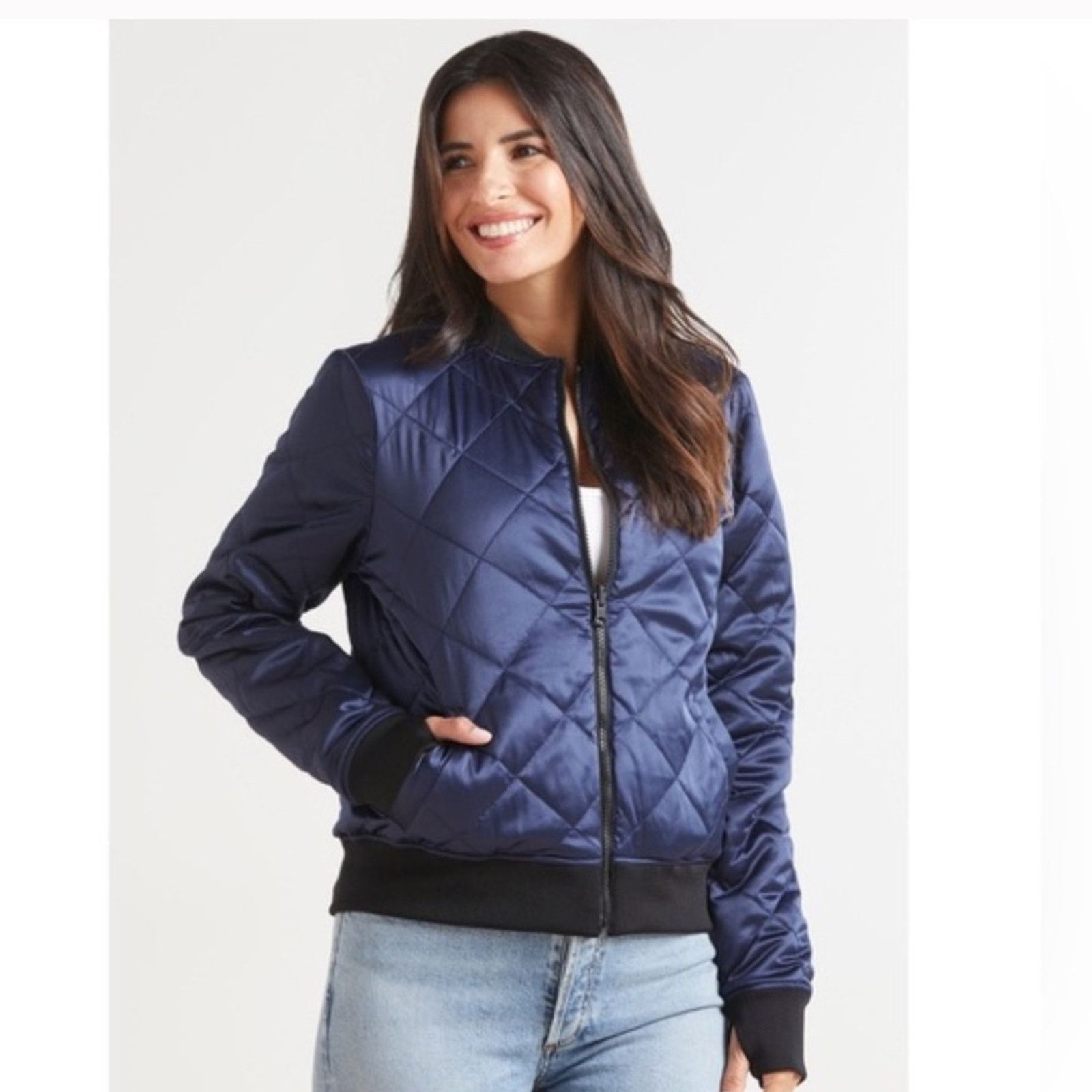 Blanc Noir Blanc Noir Reversible bomber jacket- black/ navy - Small Size S / US 4 / IT 40 - 1 Thumbnail