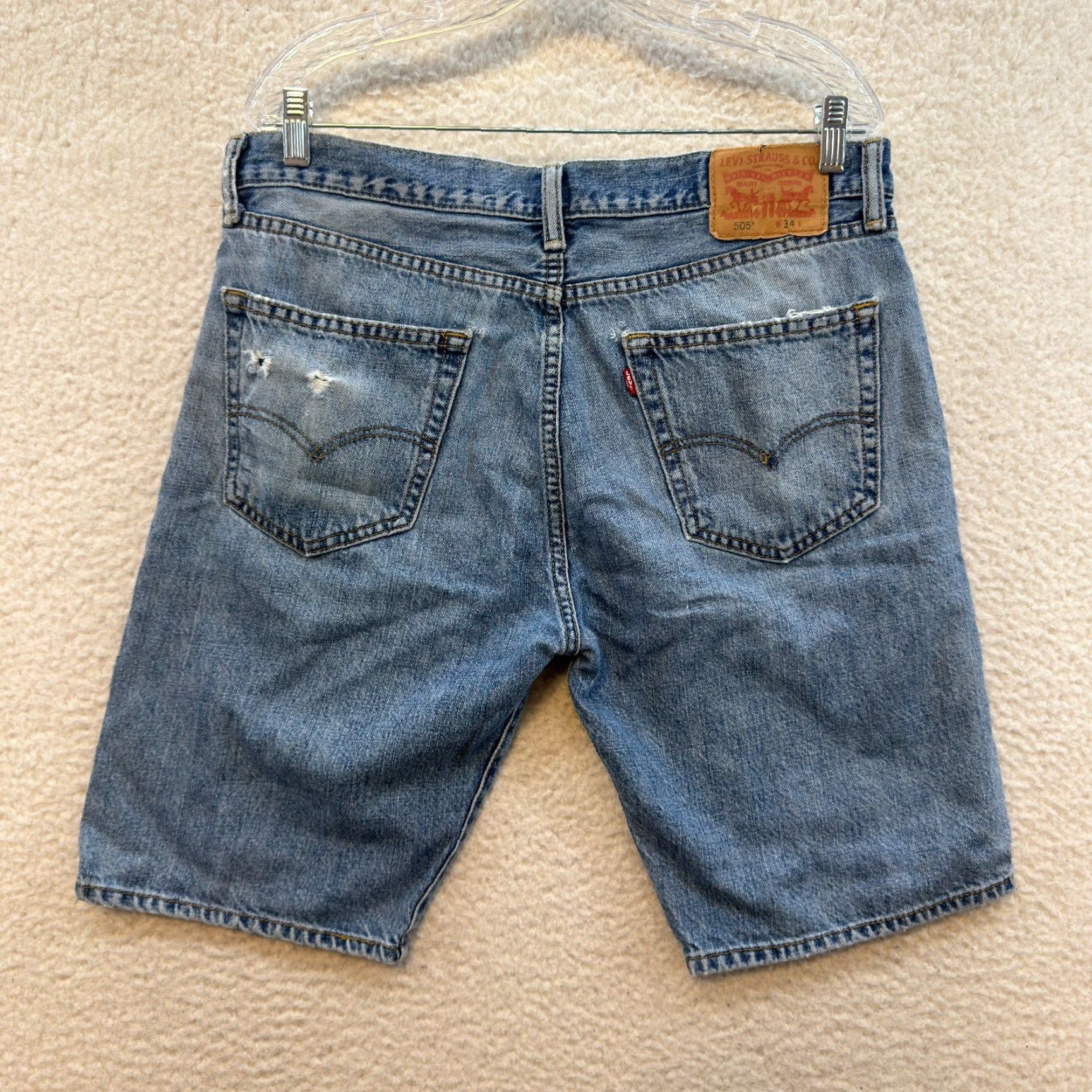 Levi's VINTAGE Levi's 505 Denim Jean Shorts Jorts Mens 34 Medium Wash Grunge Skater Size US 34 / EU 50 - 2 Thumbnail