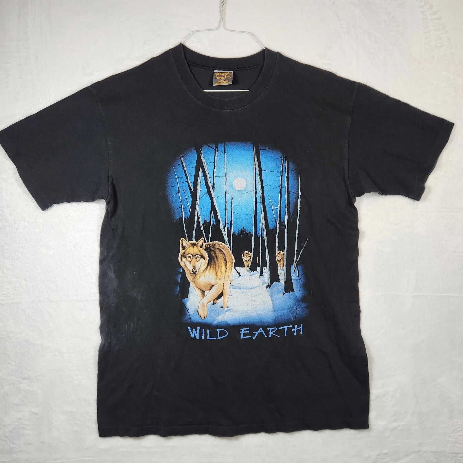 Designer Vintage Single Stitch Wild Earth Black Graphic Tshirt Large Size US L / EU 52-54 / 3 - 1 Thumbnail