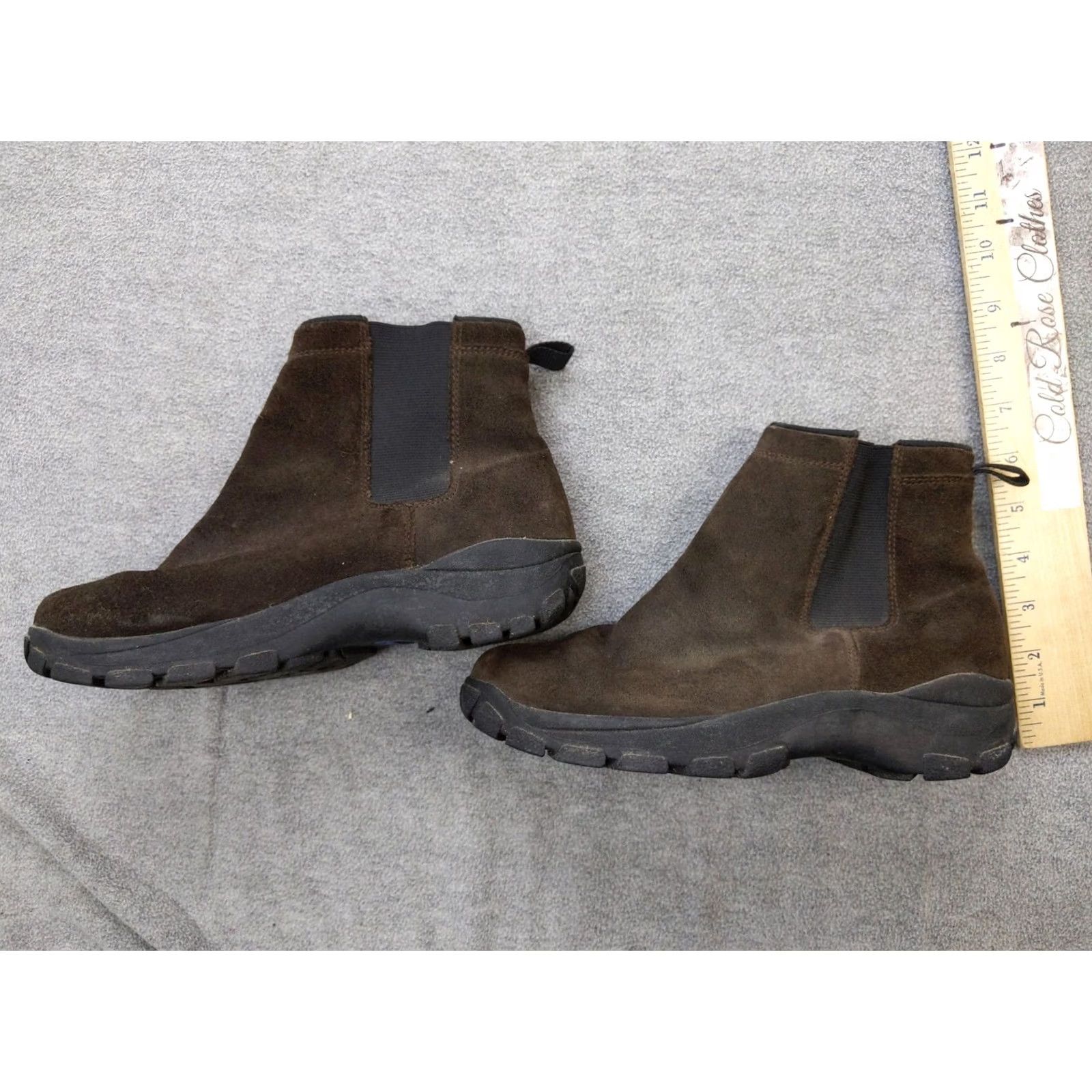 Lands' End Lands' End Mens Chelsea Boots 7.5 40.5 Brown Suede Pull On Ankle Slip Resistant Boot Mens Size US 8 / EU 41 - 2 Thumbnail