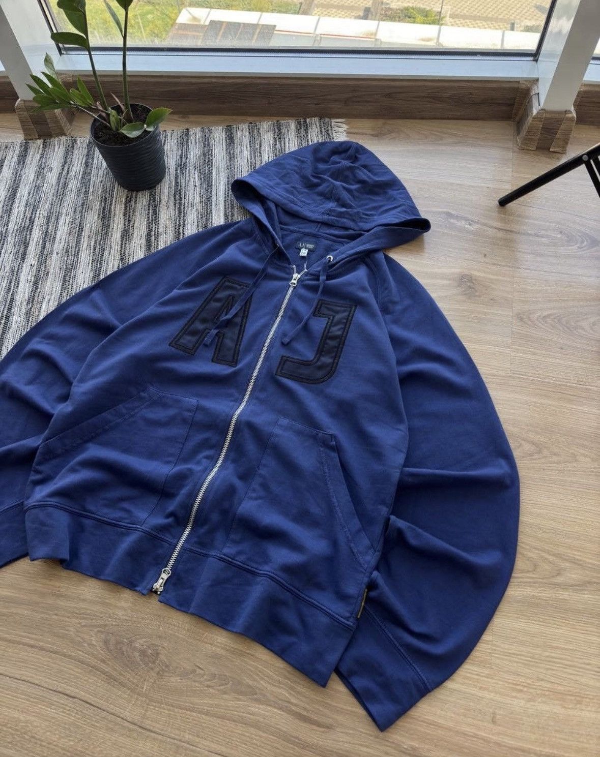 Armani × Vintage Armani Jeans Vintage Big logo Zip Hoodie Size US M / EU 48-50 / 2 - 4 Thumbnail
