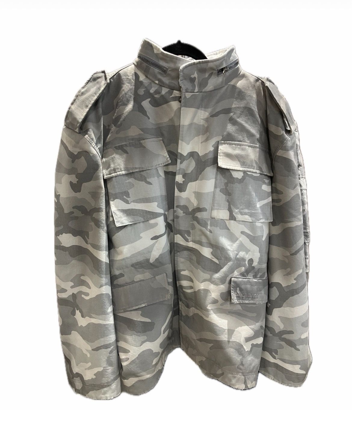 Balenciaga Biker Army Jacket in Light Grey Size US M / EU 48-50 / 2 - 2 Thumbnail