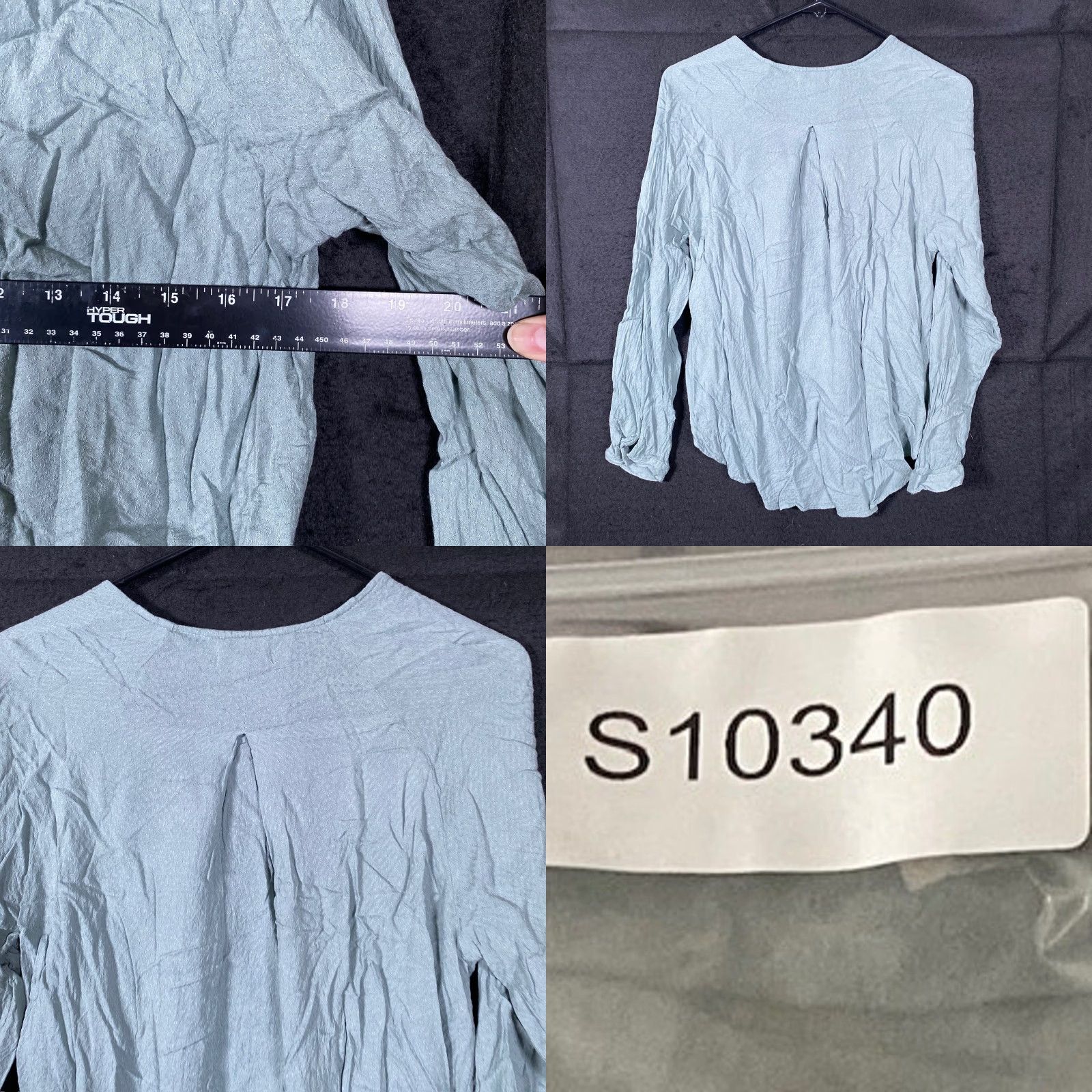 Vintage Silence + Noise Women Blouse Sage Green Criss Cross V Neck Long Sleeve Medium Size M / US 6-8 / IT 42-44 - 8 Thumbnail