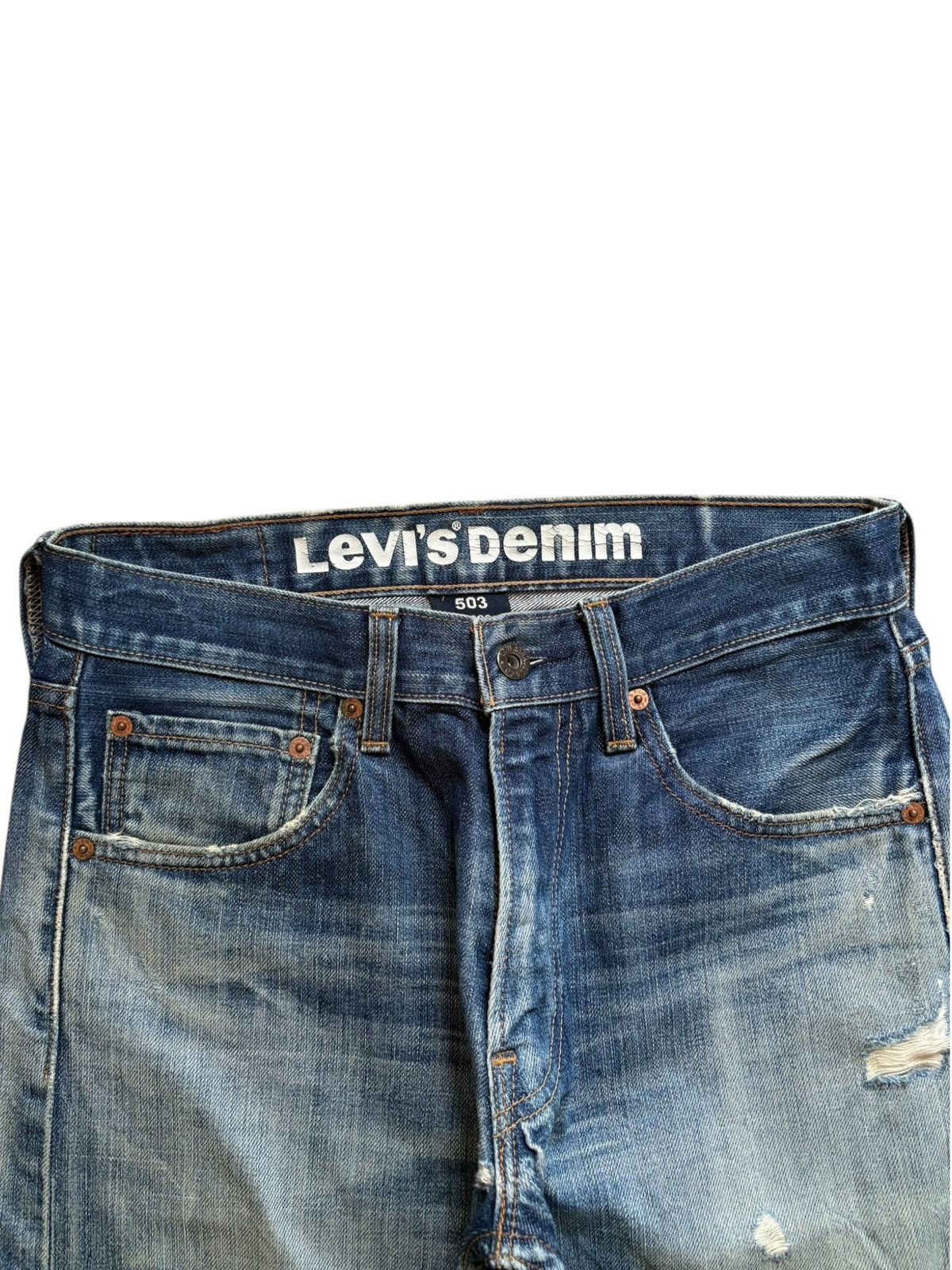 Levi's Vintage Levis 503 Mud Wash Distressed Baggy Jeans Size US 29 - 4 Thumbnail