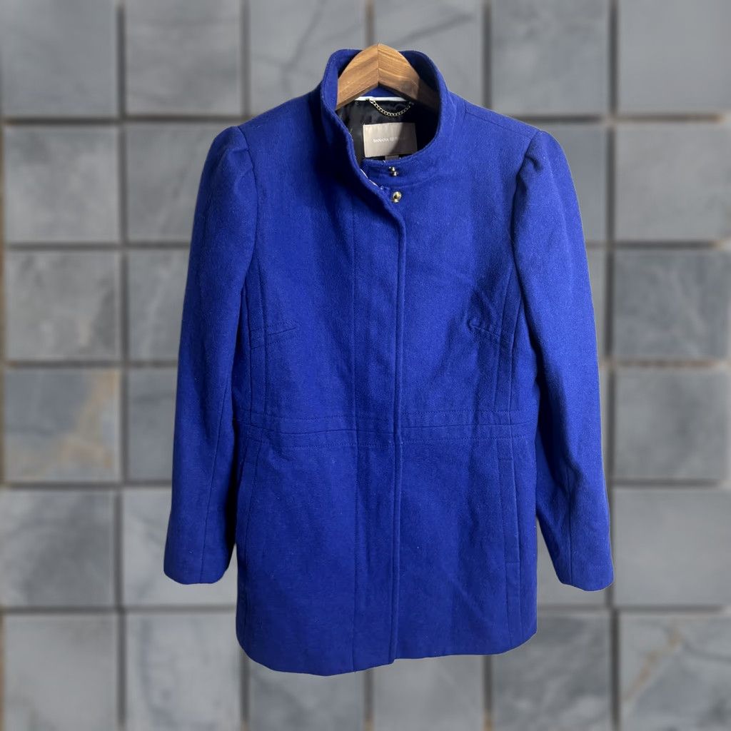 Banana Republic Banana Republic Coat Womens Petite Medium Blue Wool Military Jacket Zip Snap Lined Pockets Collared Vintage? No Size M / US 6-8 / IT 42-44 - 1 Thumbnail