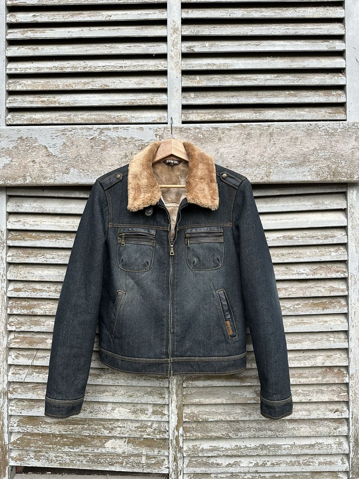 Edwin 👹Vintage Edwin Fleece Lined Trucker Jacket Size US S / EU 44-46 / 1 - 3 Thumbnail