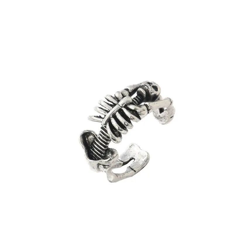 Other Adjustable Vintage Skull Bones Ring Punk Gothic Style Size ONE SIZE - 5 Thumbnail