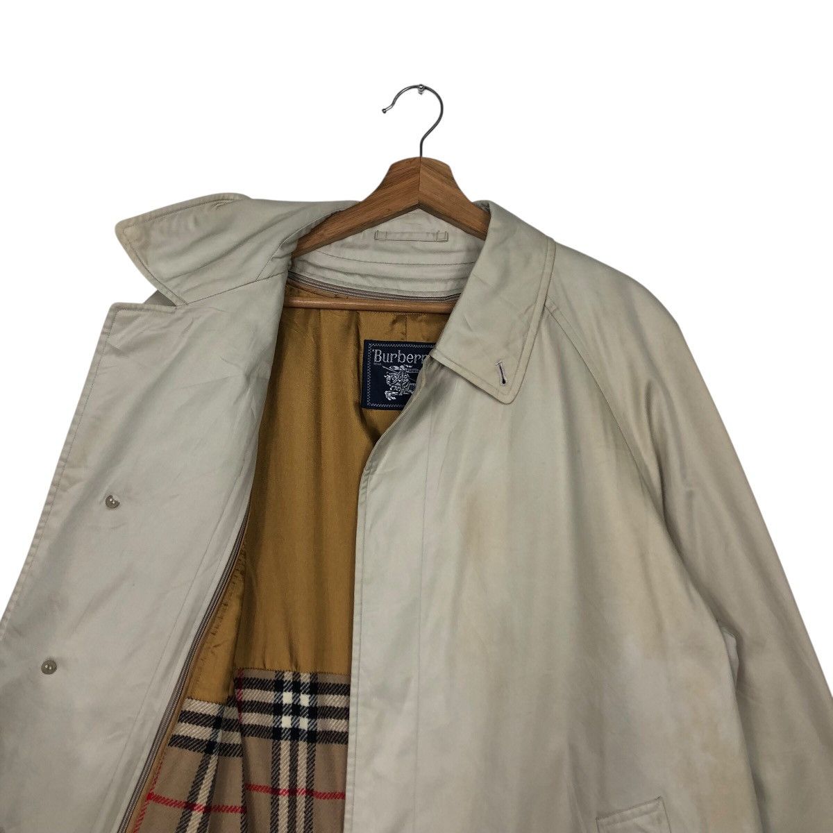 Burberry 📌Vintage Long Jacket Burberrys Nova Check Blanket Lining Size US M / EU 48-50 / 2 - 14 Thumbnail