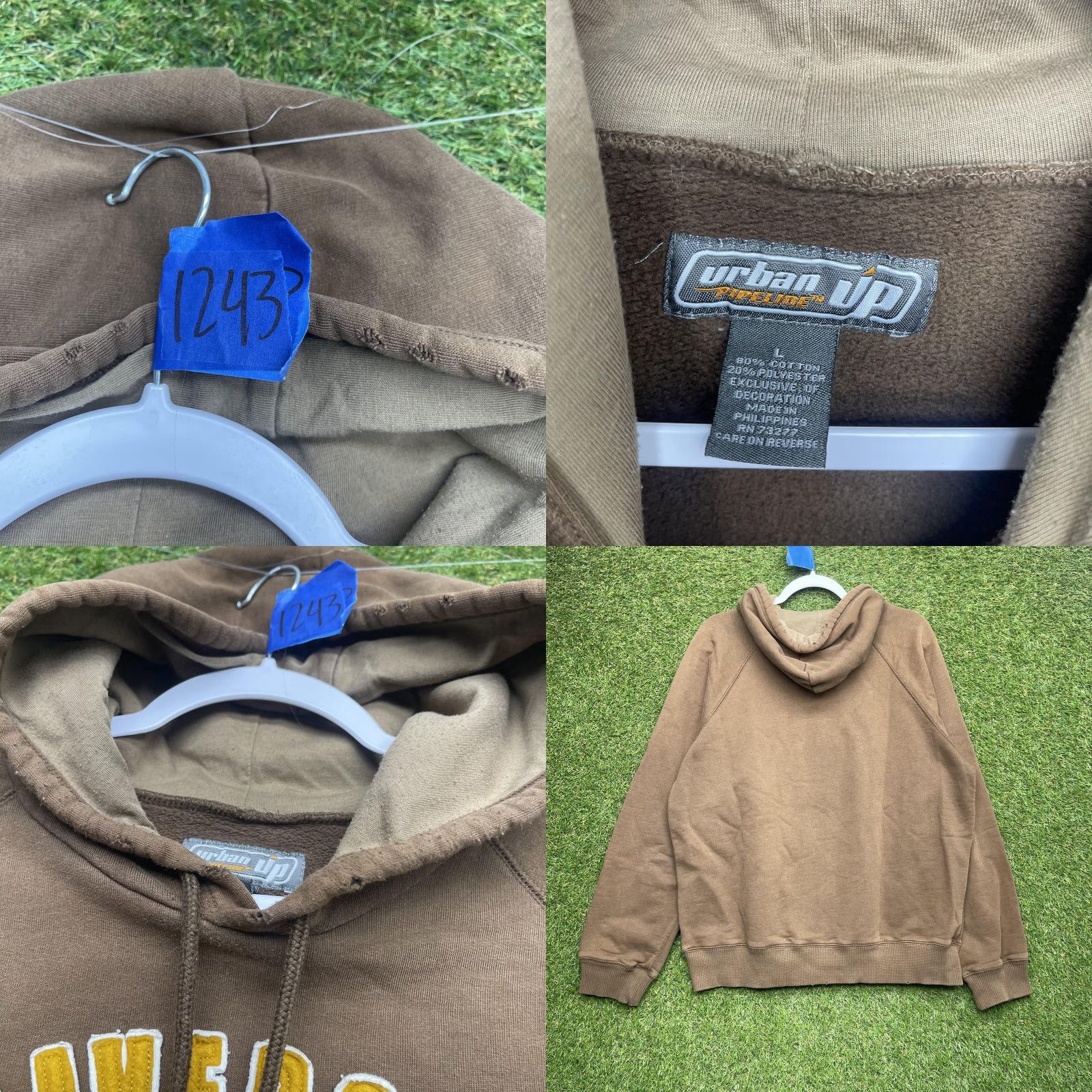 Vintage VINTAGE Urban Up Hoodie Mens L Brown Pullover University Squad Campus Crew Team Shirt Size US L / EU 52-54 / 3 - 8 Thumbnail
