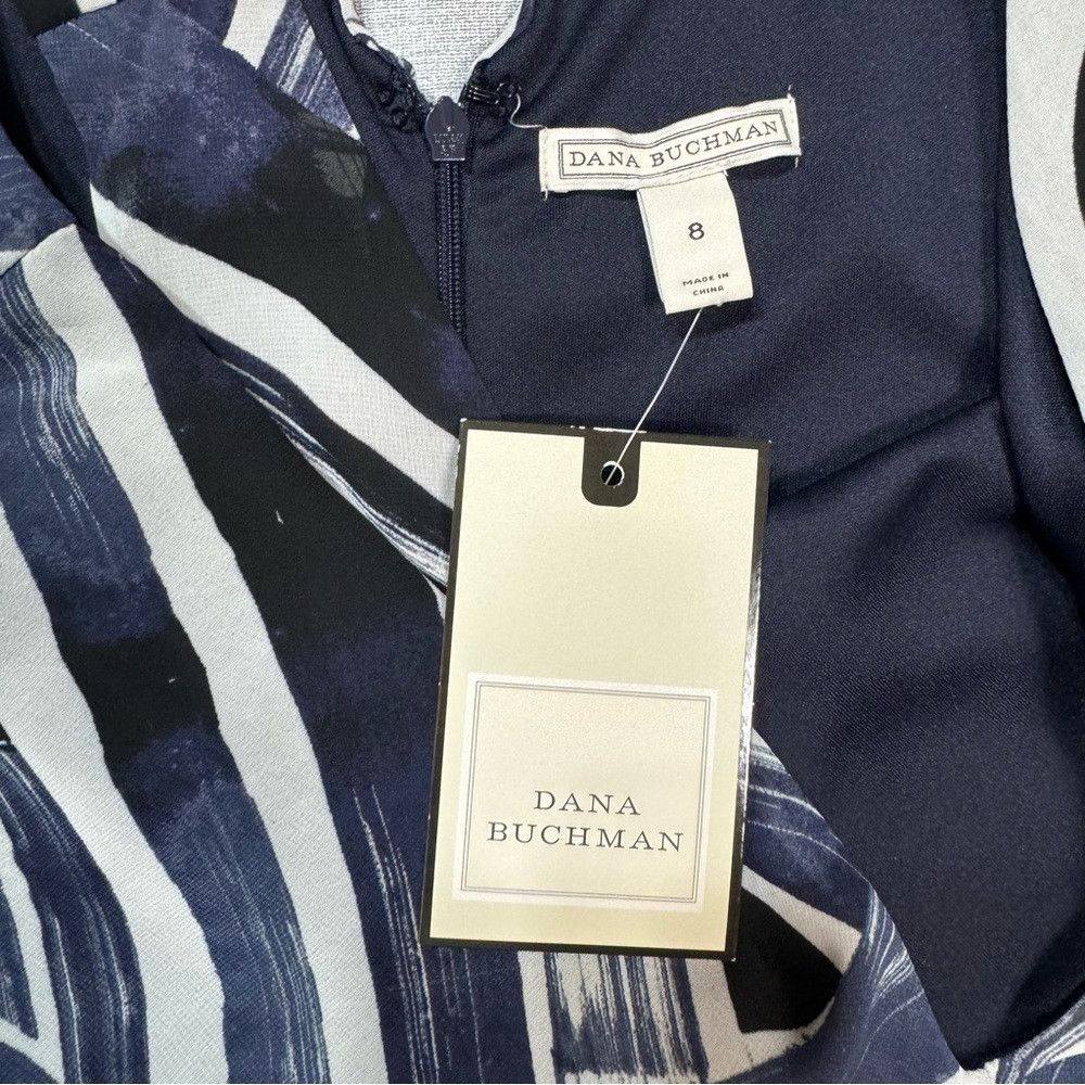 Other NWT New Dana Buchman Blue and White Asymmetrical Hem Dress Size M / US 6-8 / IT 42-44 - 7 Thumbnail
