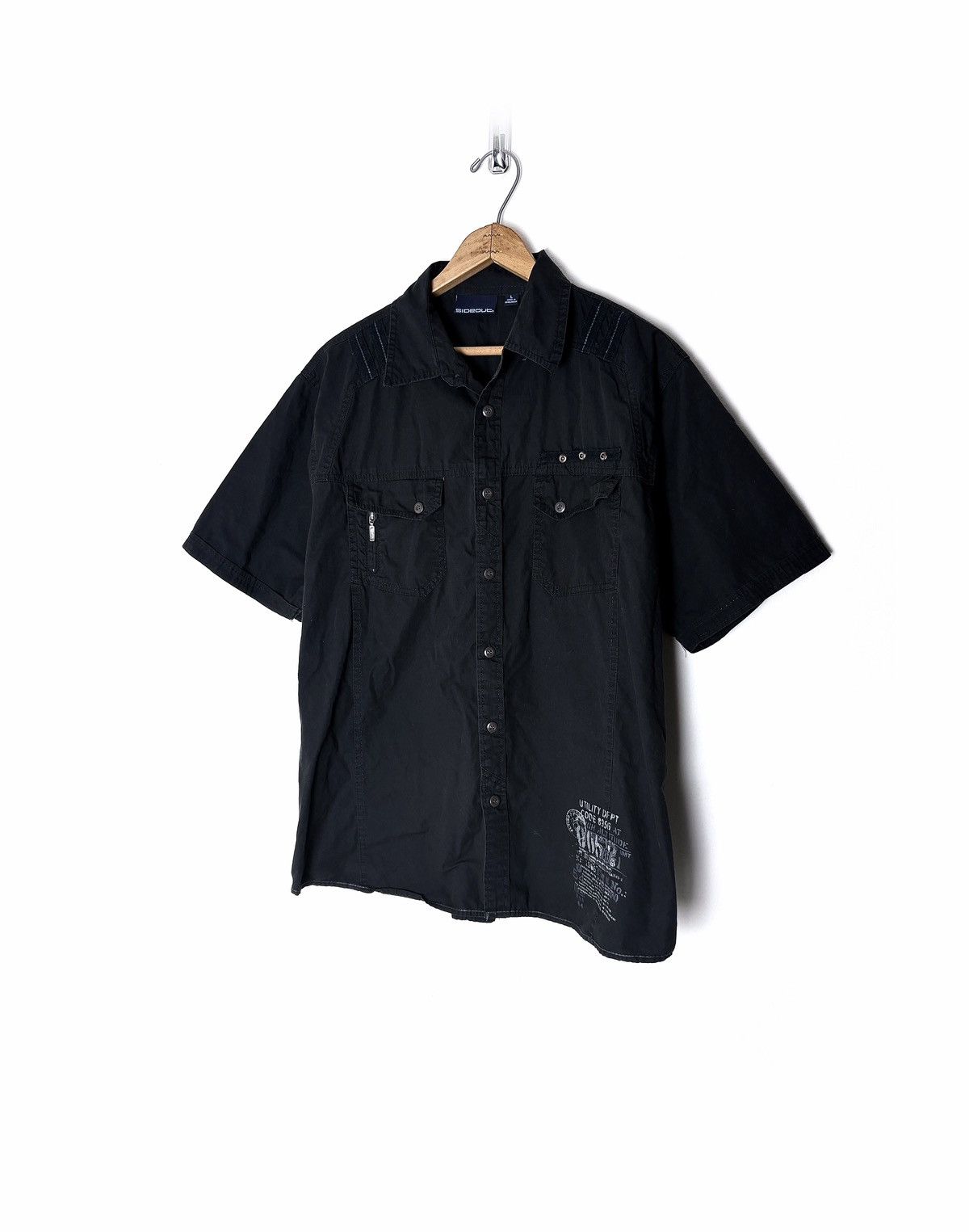 Sideout Sideout Black Utility Button Up Short Sleeve Shirt Size ONE SIZE - 3 Thumbnail
