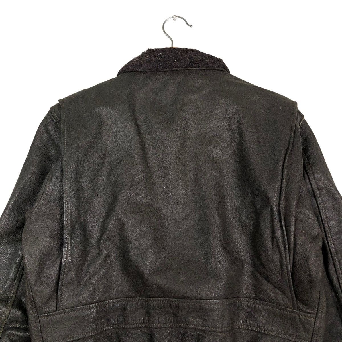 Vintage 🔥VINTAGE LEATHER USN US JACKET FLY MAN BRILL BROS INC USA Size US M / EU 48-50 / 2 - 11 Thumbnail