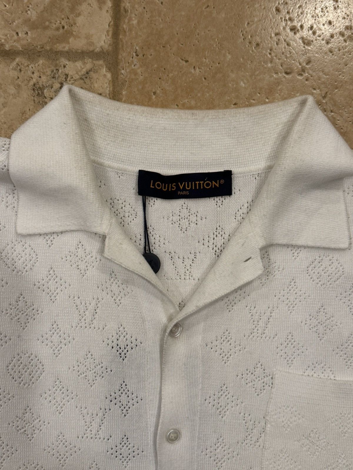 Louis Vuitton Louis Vuitton Monogram Pointelle White Short-Sleeved Shirt Size US XS / EU 42 / 0 - 11 Thumbnail